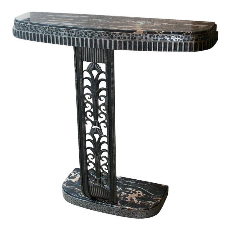 Art Deco Style Console Table after Edgar Brandt