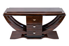 Art Deco Style Console Table with Macassar Veneer in High Gloss Lacquer