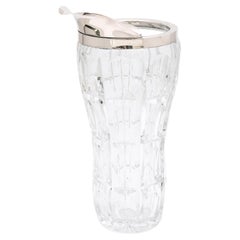 Miscelatore/shaker/pompetta per cocktail in stile Continental Art Deco in argento (.800)