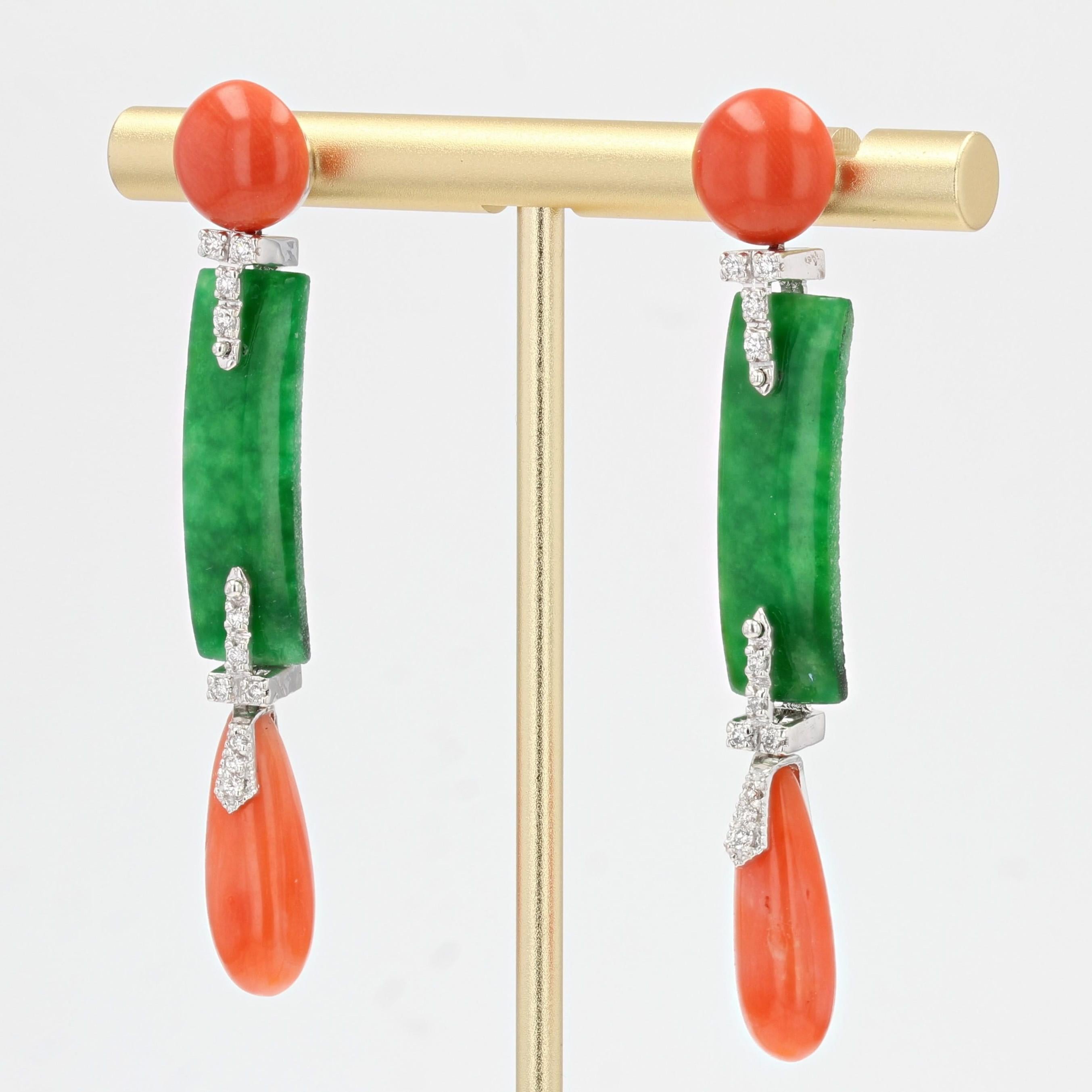 jade and coral earrings
