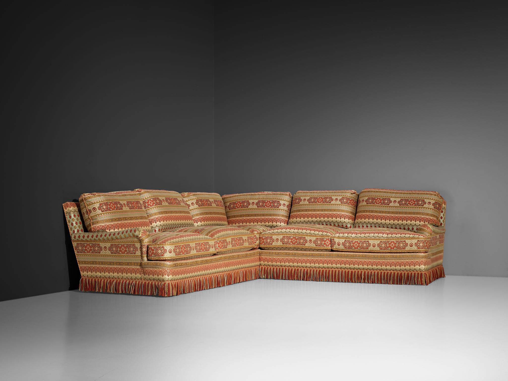 Canapé d'angle de style Art déco en tissu d'inspiration Kilim Bon état - En vente à Waalwijk, NL