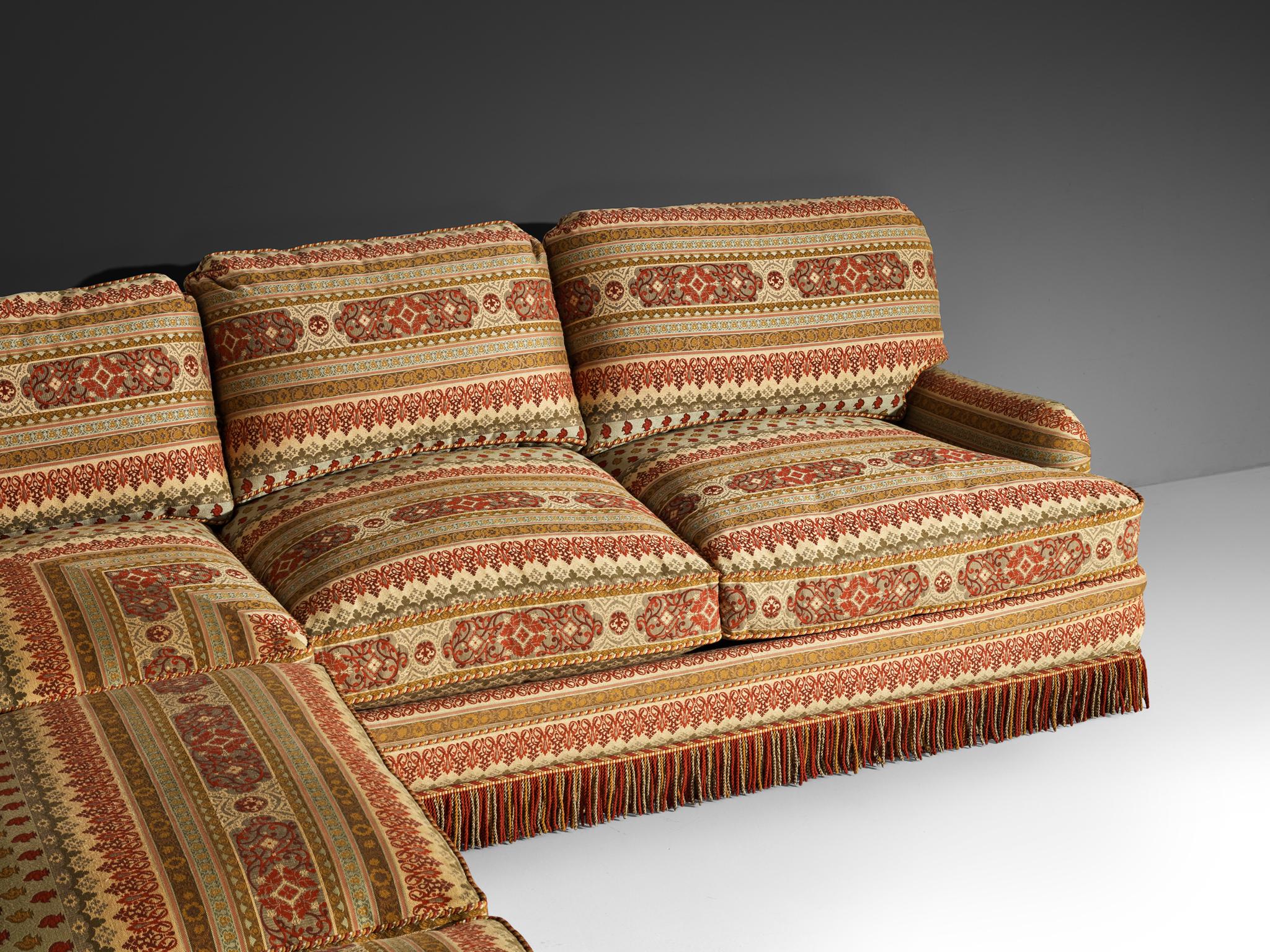 Tissu Canapé d'angle de style Art déco en tissu d'inspiration Kilim en vente