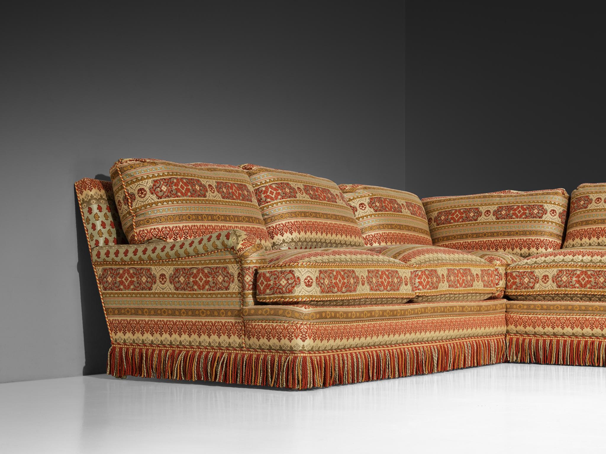 Canapé d'angle de style Art déco en tissu d'inspiration Kilim en vente 2