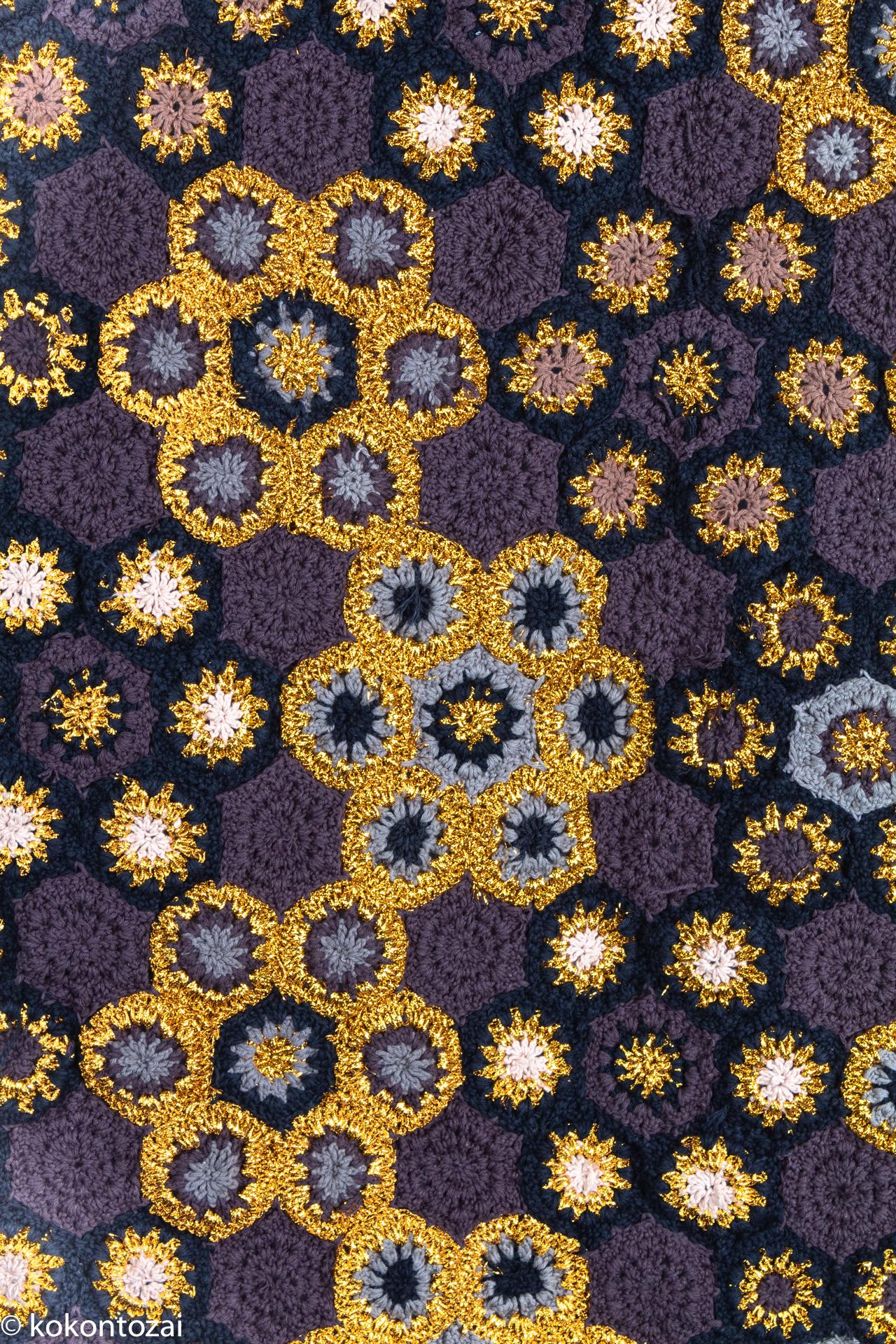 British Art Deco Style Crocheted Medallion Blanket by Kokon To Zai