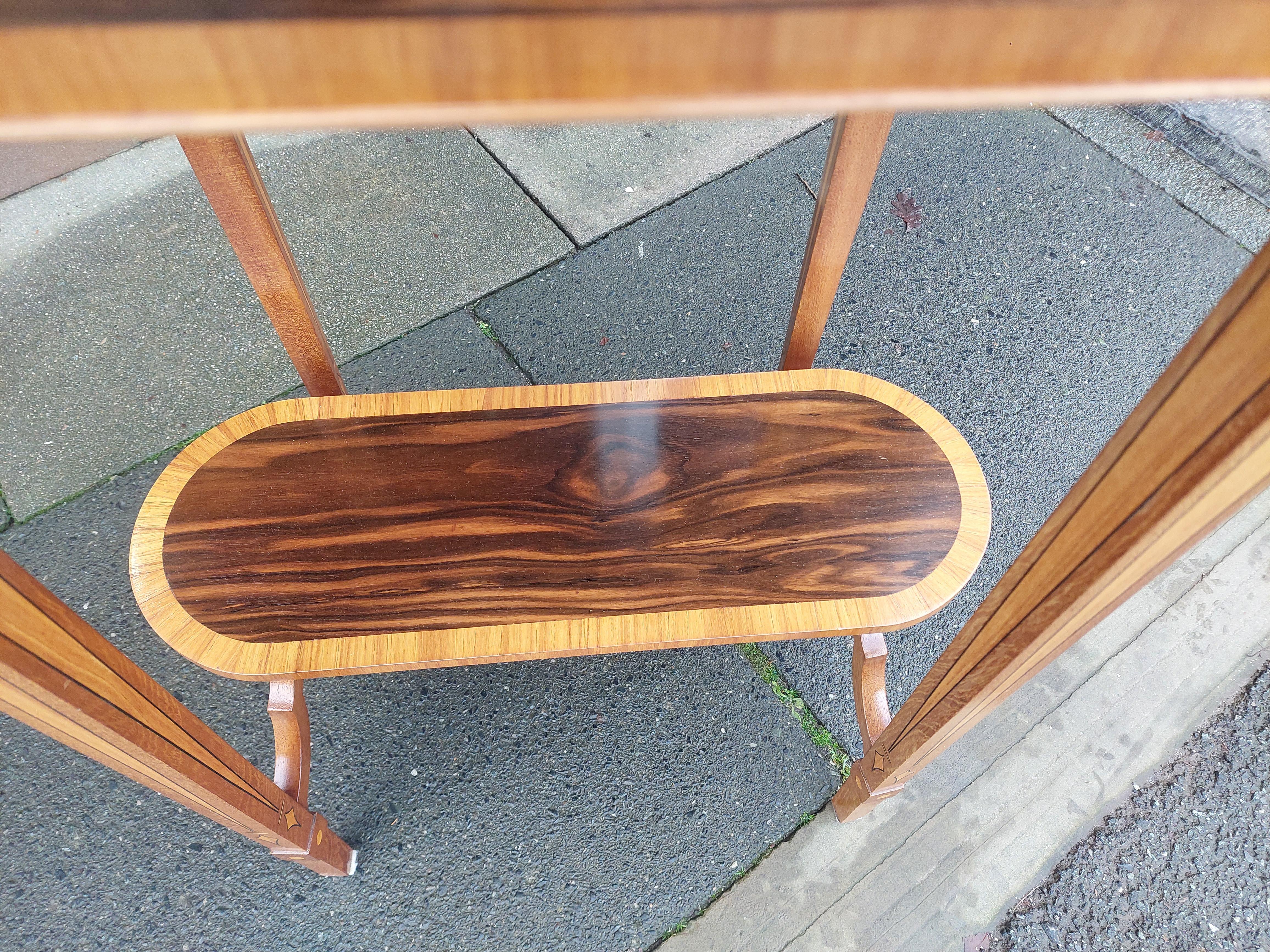 Art Deco style Crossbanded Macassar Ebony Lamp Table For Sale 6