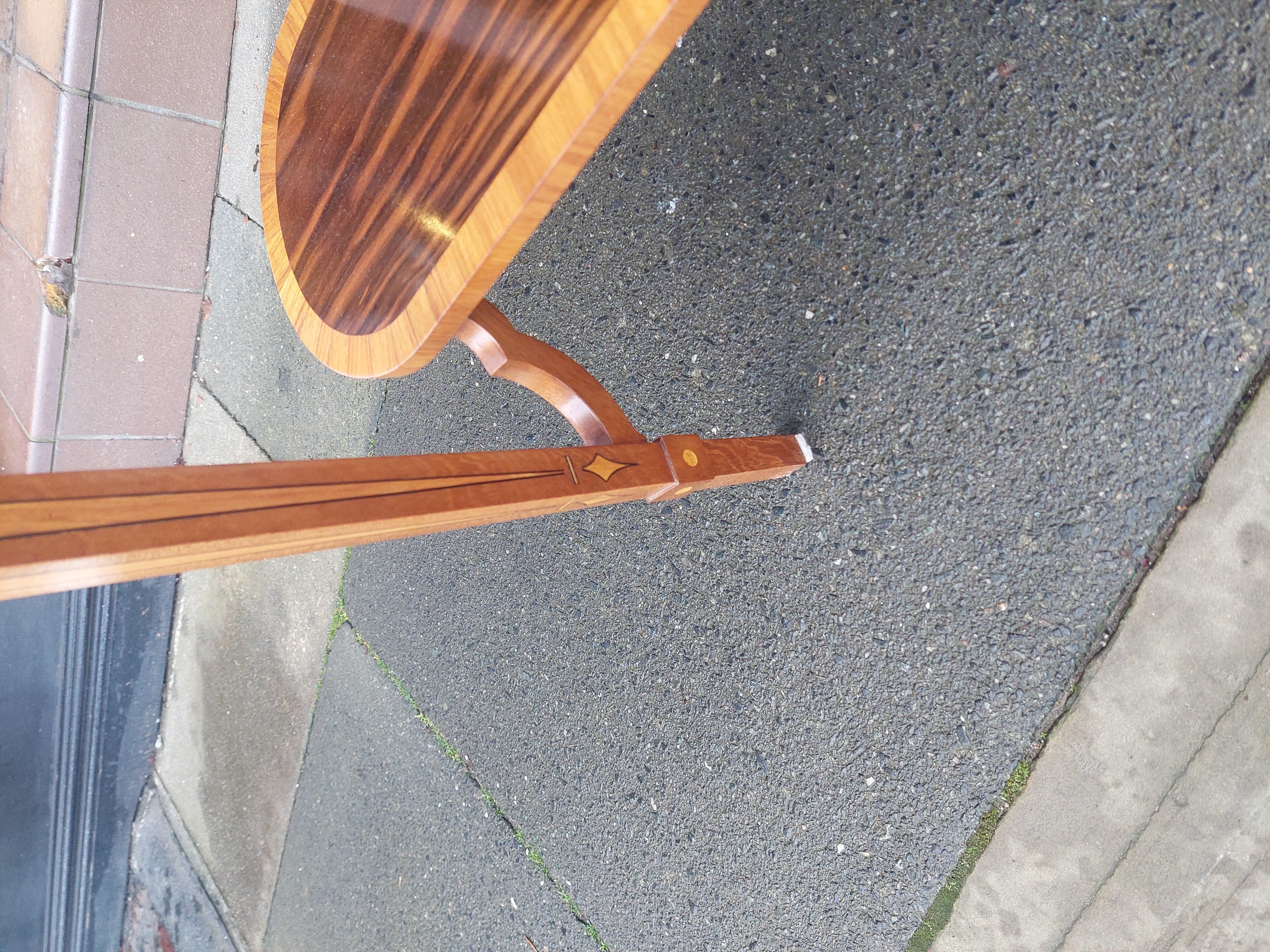 Art Deco style Crossbanded Macassar Ebony Lamp Table For Sale 7