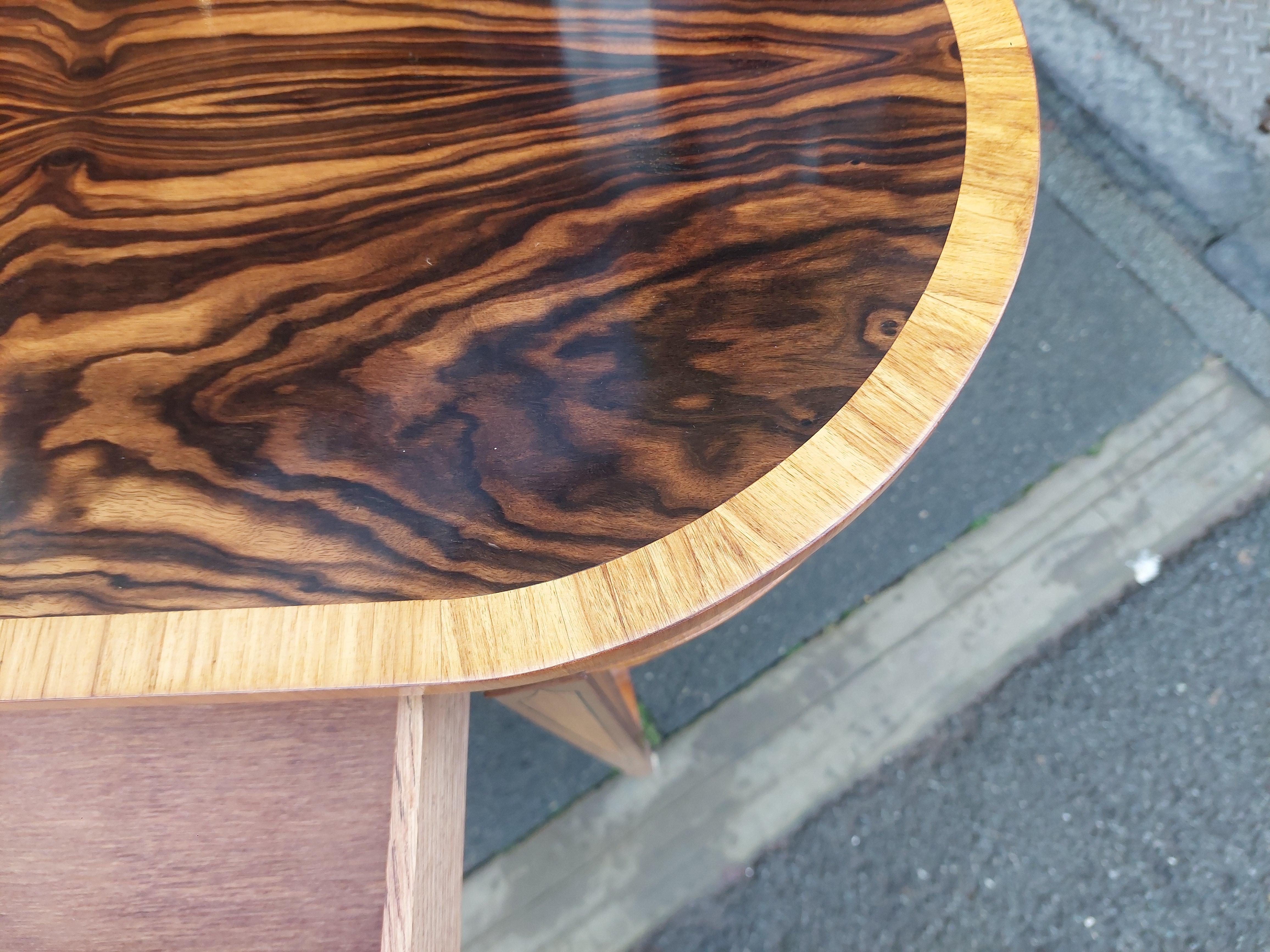 Contemporary Art Deco style Crossbanded Macassar Ebony Lamp Table For Sale