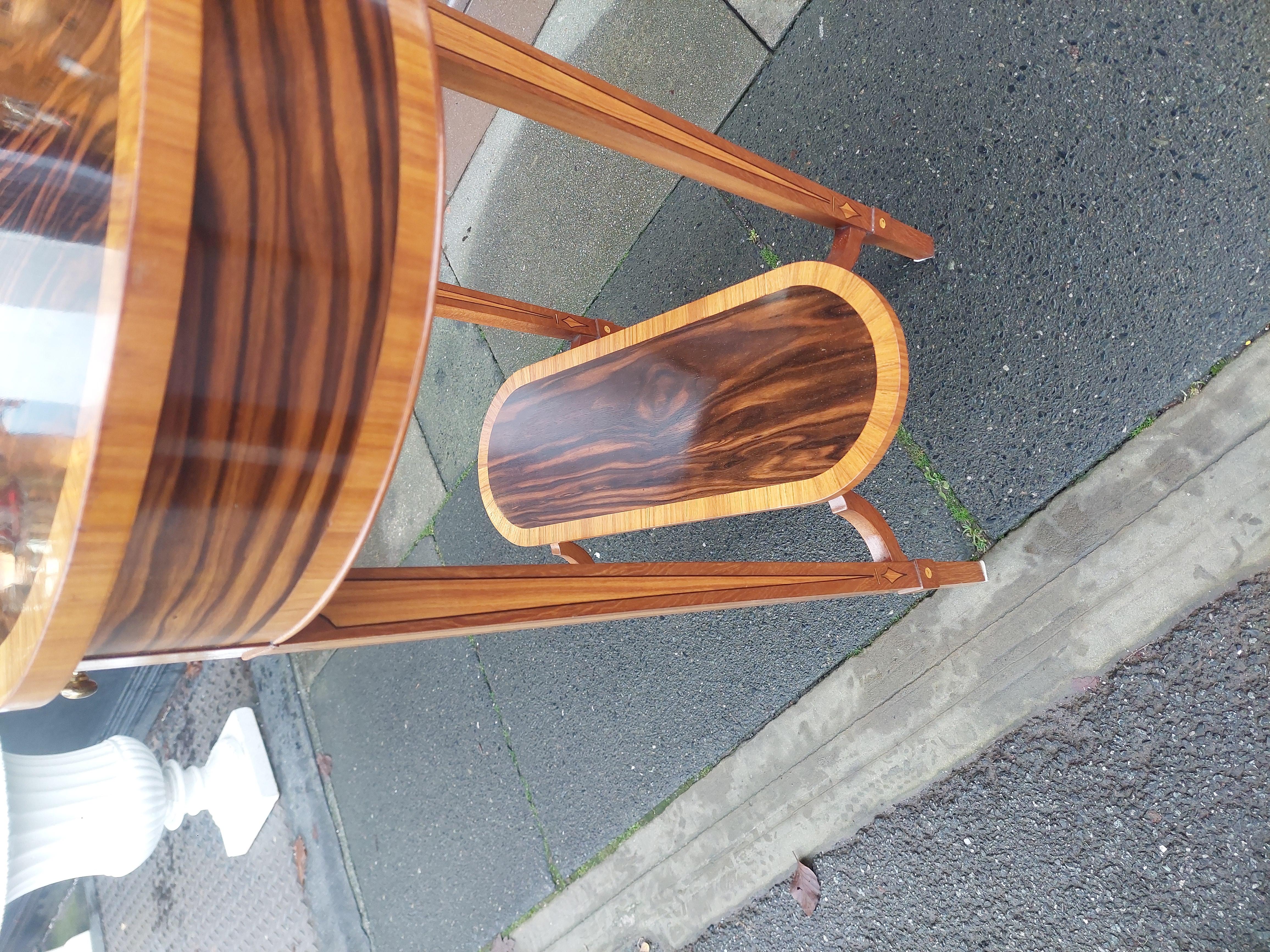 Art Deco style Crossbanded Macassar Ebony Lamp Table For Sale 1