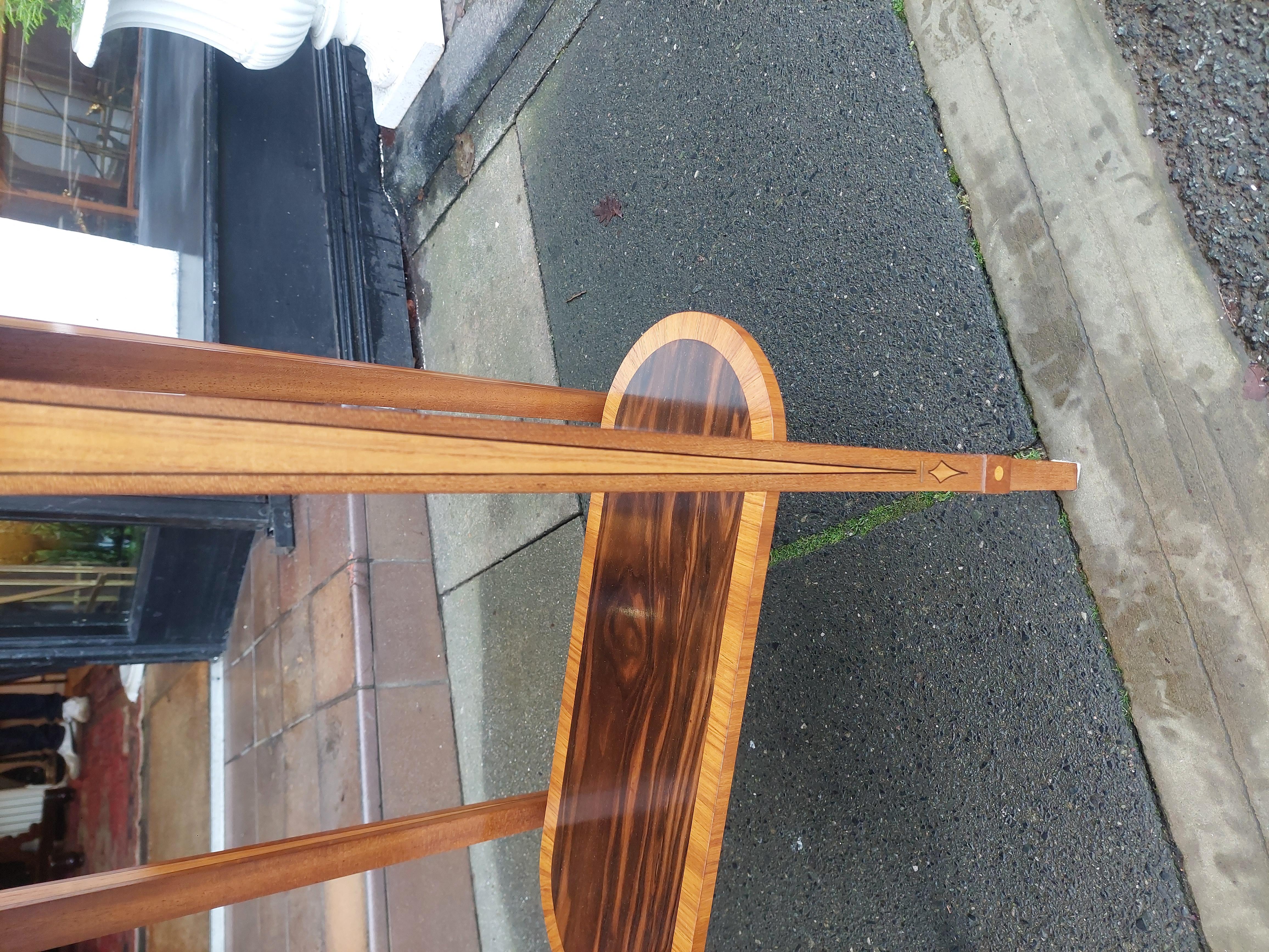 Art Deco style Crossbanded Macassar Ebony Lamp Table For Sale 3