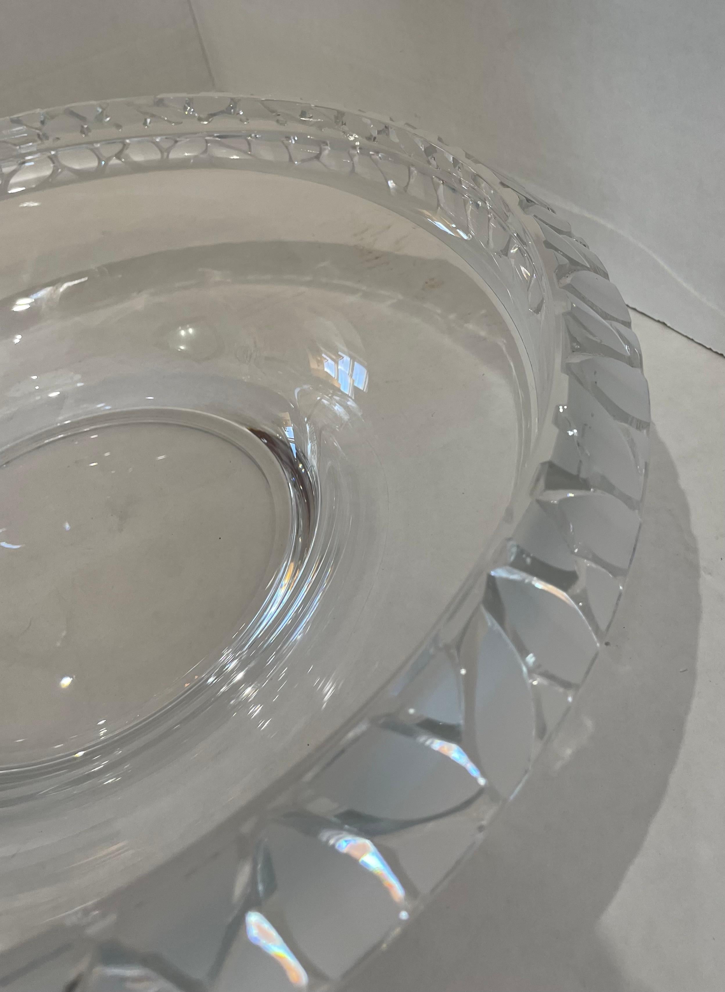 Molded Art Deco Style Crystal Bowl by Mikasa For Sale