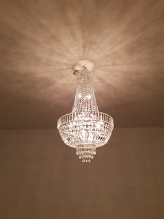 Art Deco Style Crystal Chandelier Empire Sac a Pearl Palace Lamp Chrome