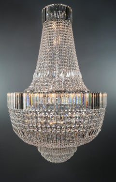 Art Deco Style Crystal Chandelier Empire Sac a Pearl Palace Lamp Chrome
