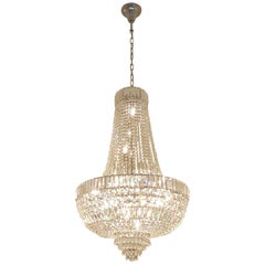 Lampadario di cristallo in stile Art Deco Empire Sac a Pearl Palace Lamp Chrome