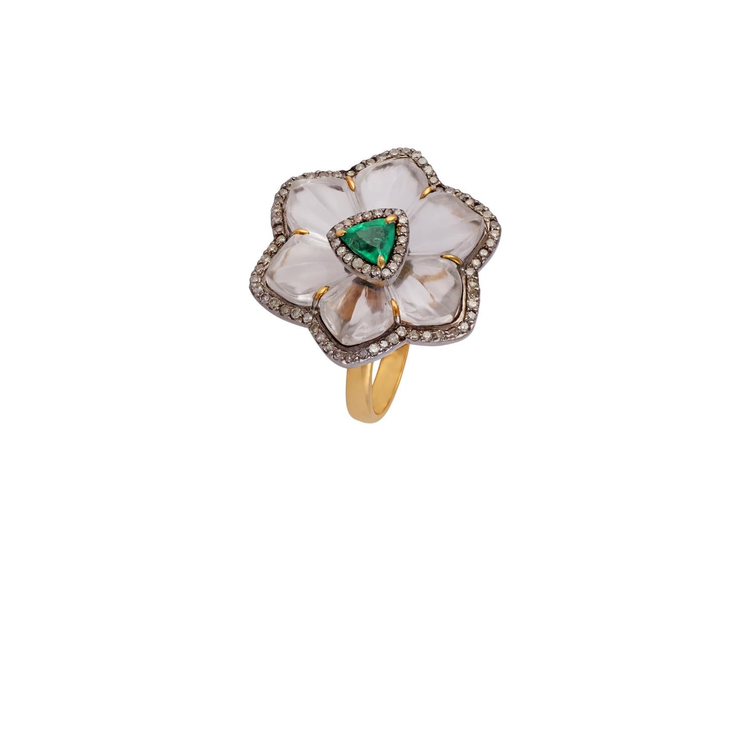 Taglio grezzo Design/One floreale in stile Art Deco in vendita