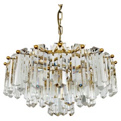Lustre en verre cristallin de style Art Déco par J.T. Kalmar