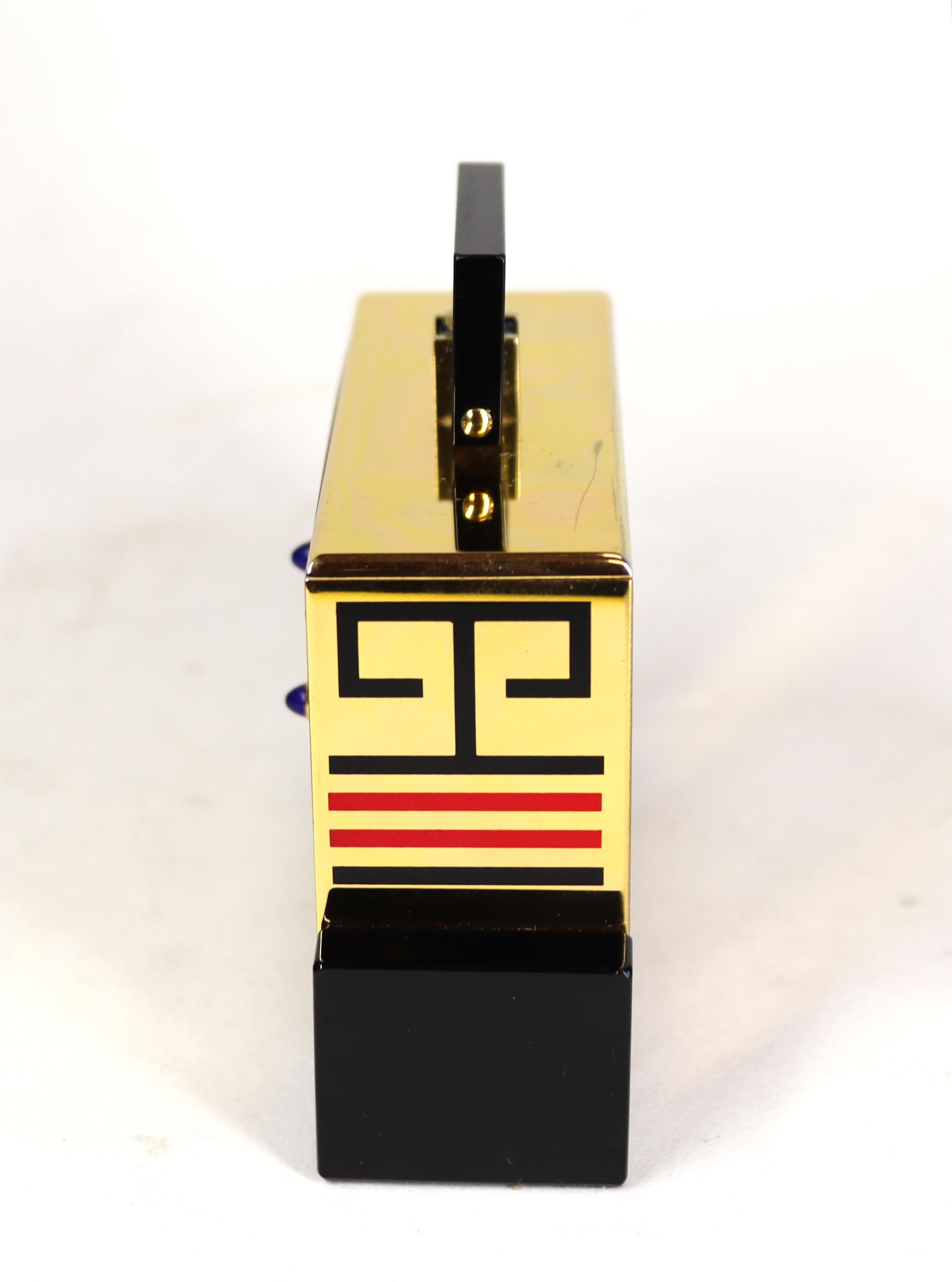 Enamel Art Deco Style 'Cube' Alarm Clock by Cartier