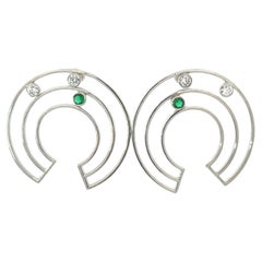 Clous d'oreilles Art déco en zirconia cubique cercle en argent Fashion Jewelry for Mom