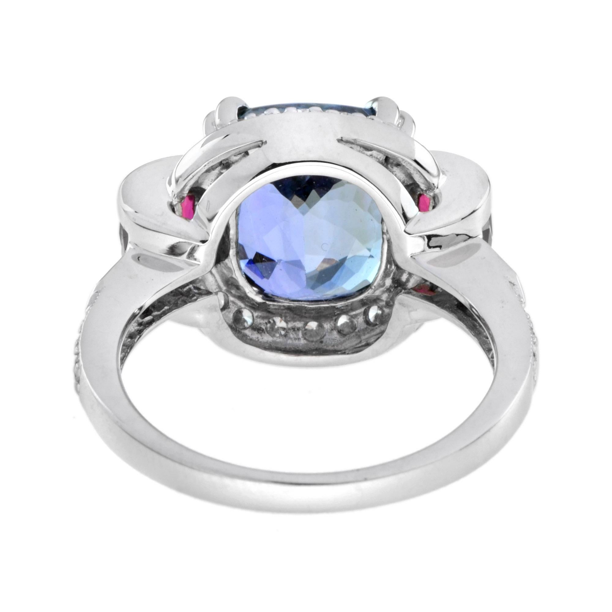 tanzanite art deco ring