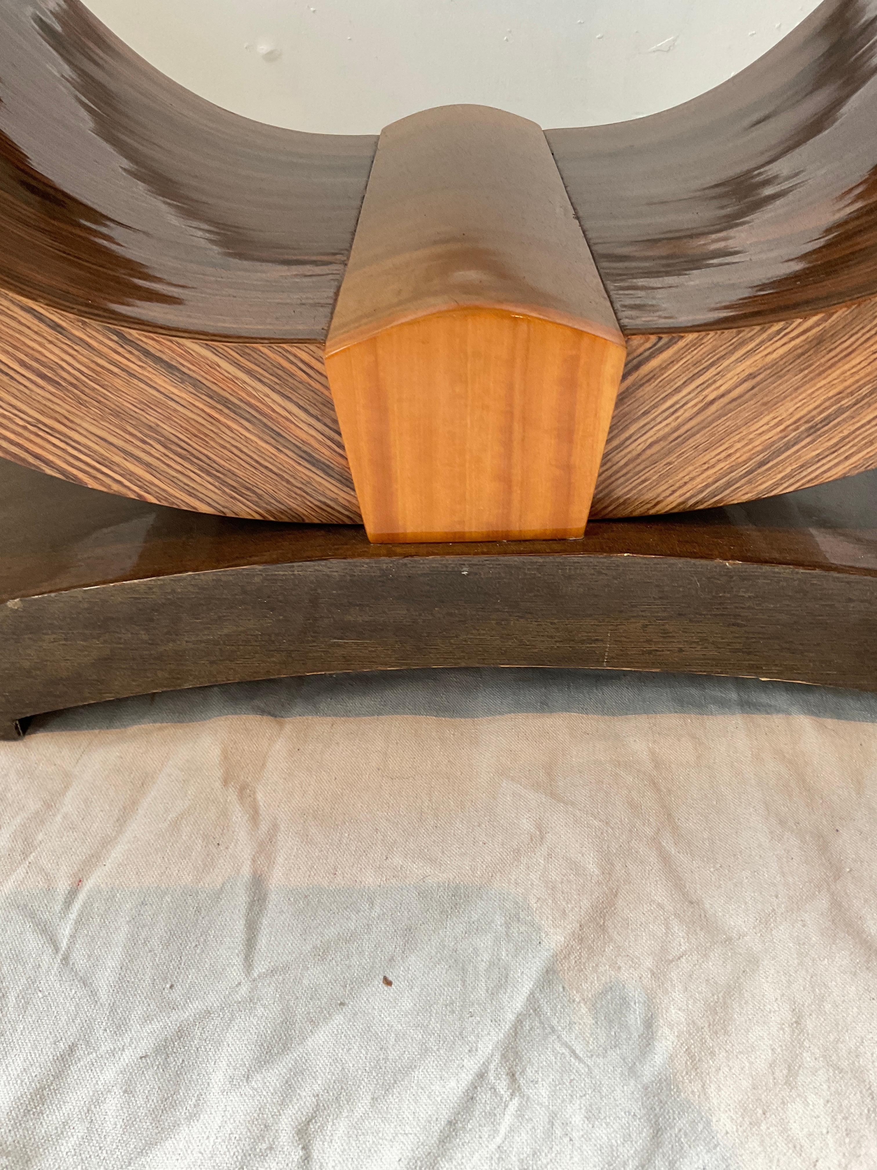 Art Deco Style Custom Made Bench With Leather Top For Sale 2