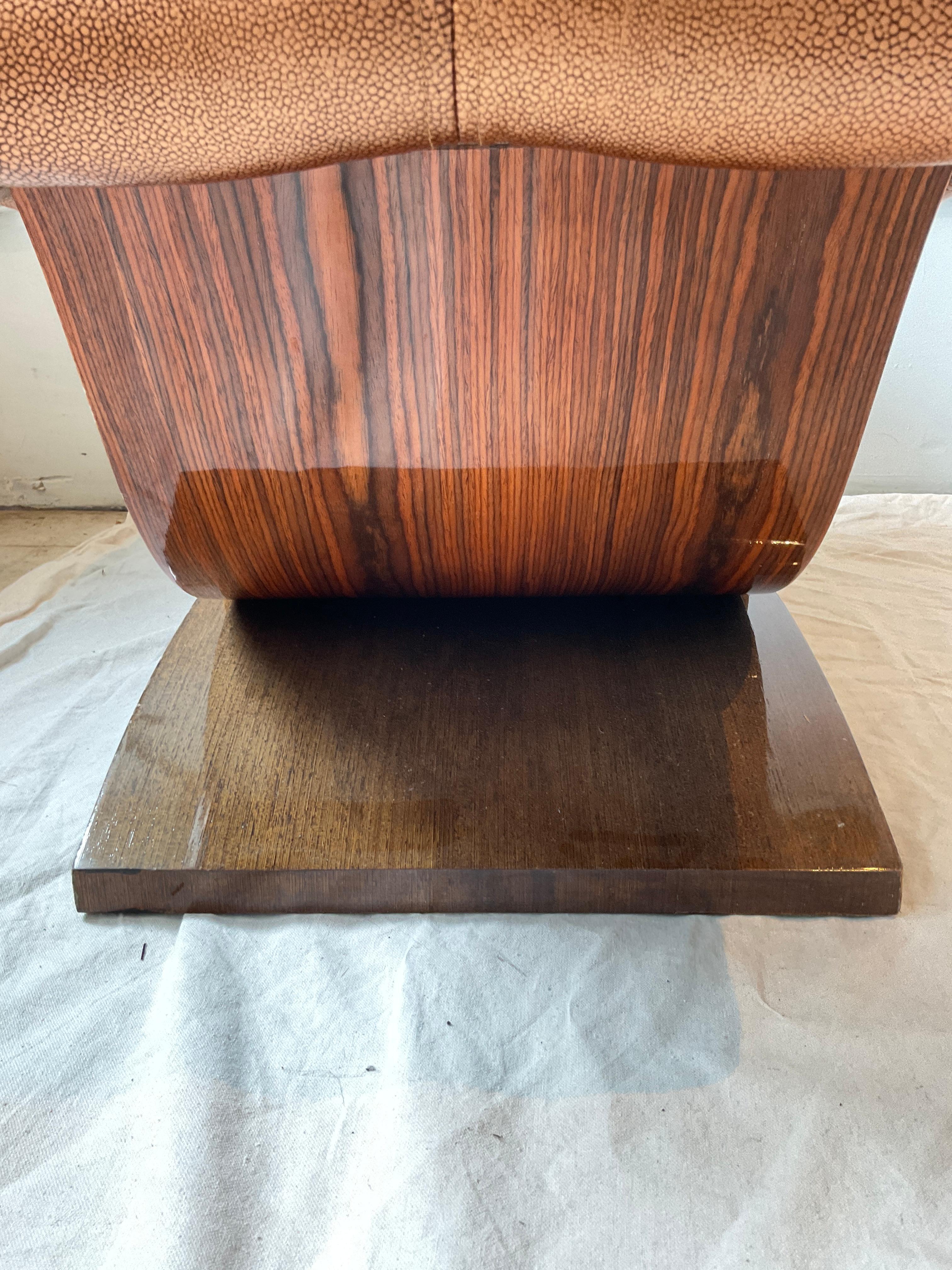 Art Deco Style Custom Made Bench With Leather Top For Sale 3