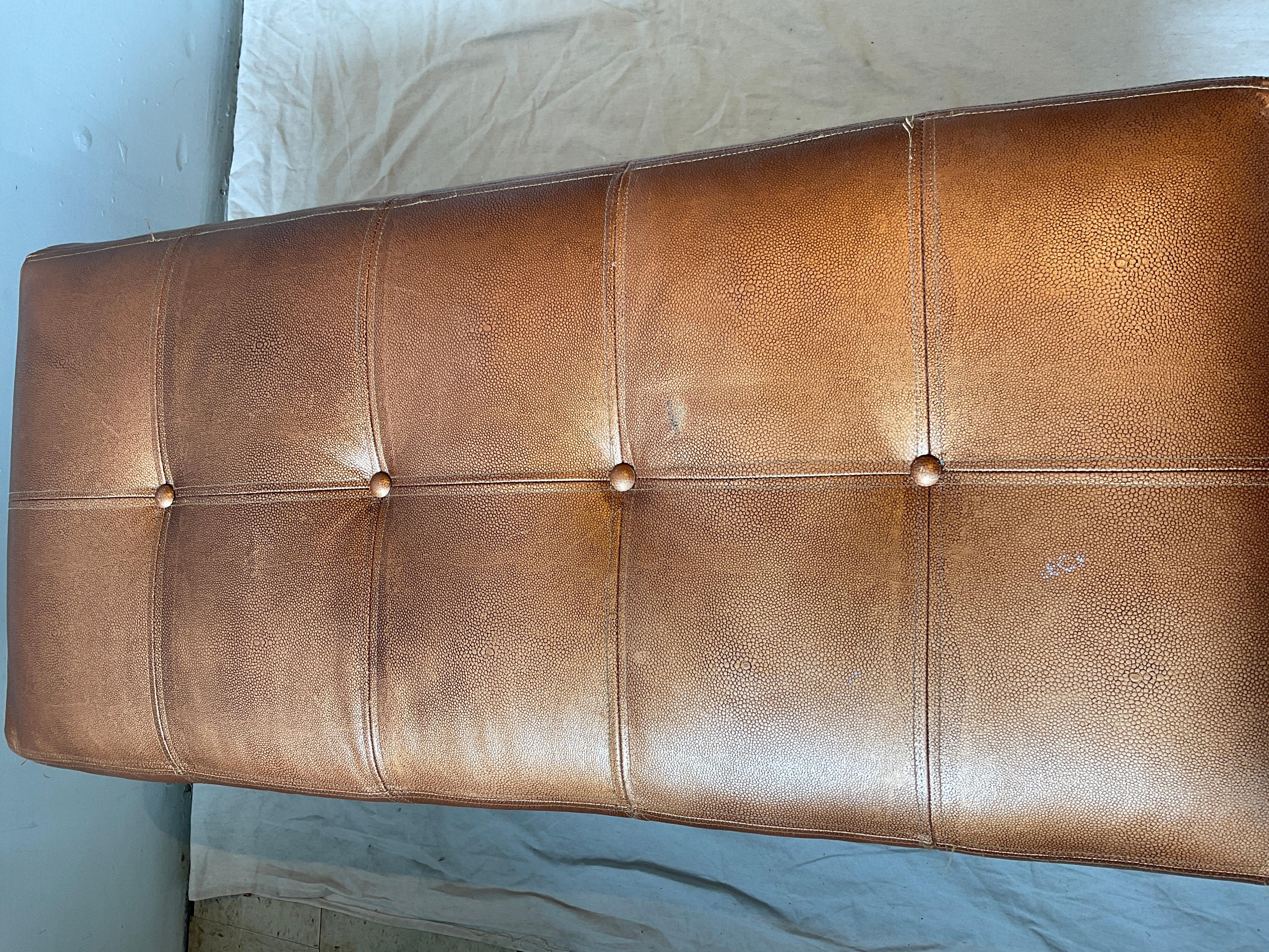 Art Deco Style Custom Made Bench With Leather Top For Sale 4