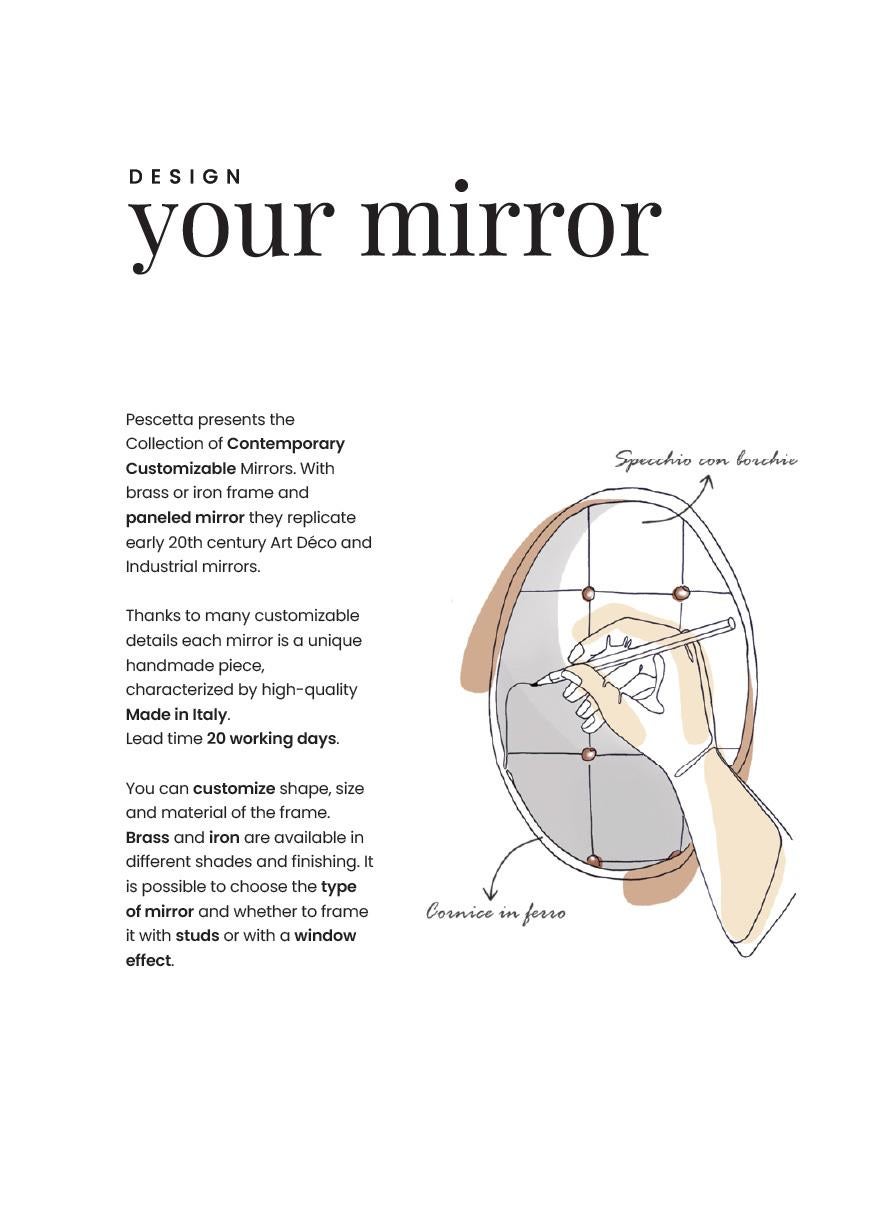 Miroir octogonal personnalisable de style Art Déco en laiton, 110 x 160 cm en vente 4