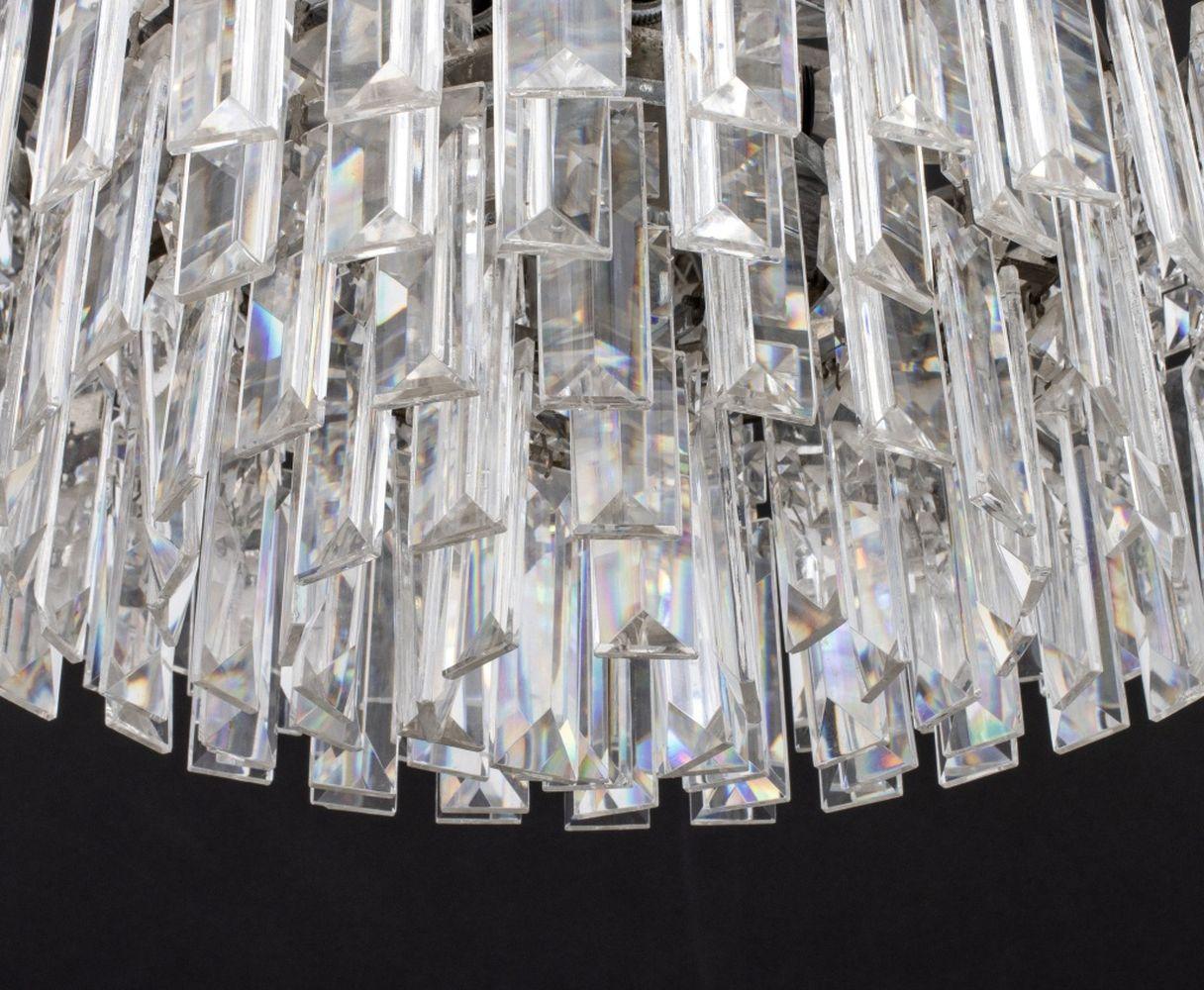 Art Deco Style Cut-Crystal Circular Chandelier For Sale 1