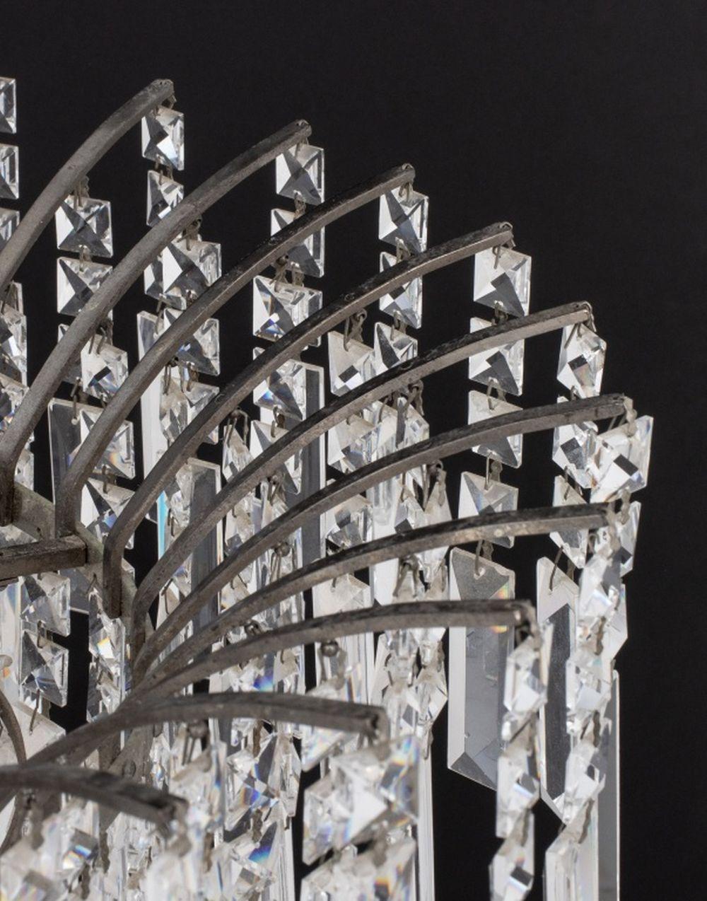 Art Deco Style Cut-Crystal Circular Chandelier For Sale 2