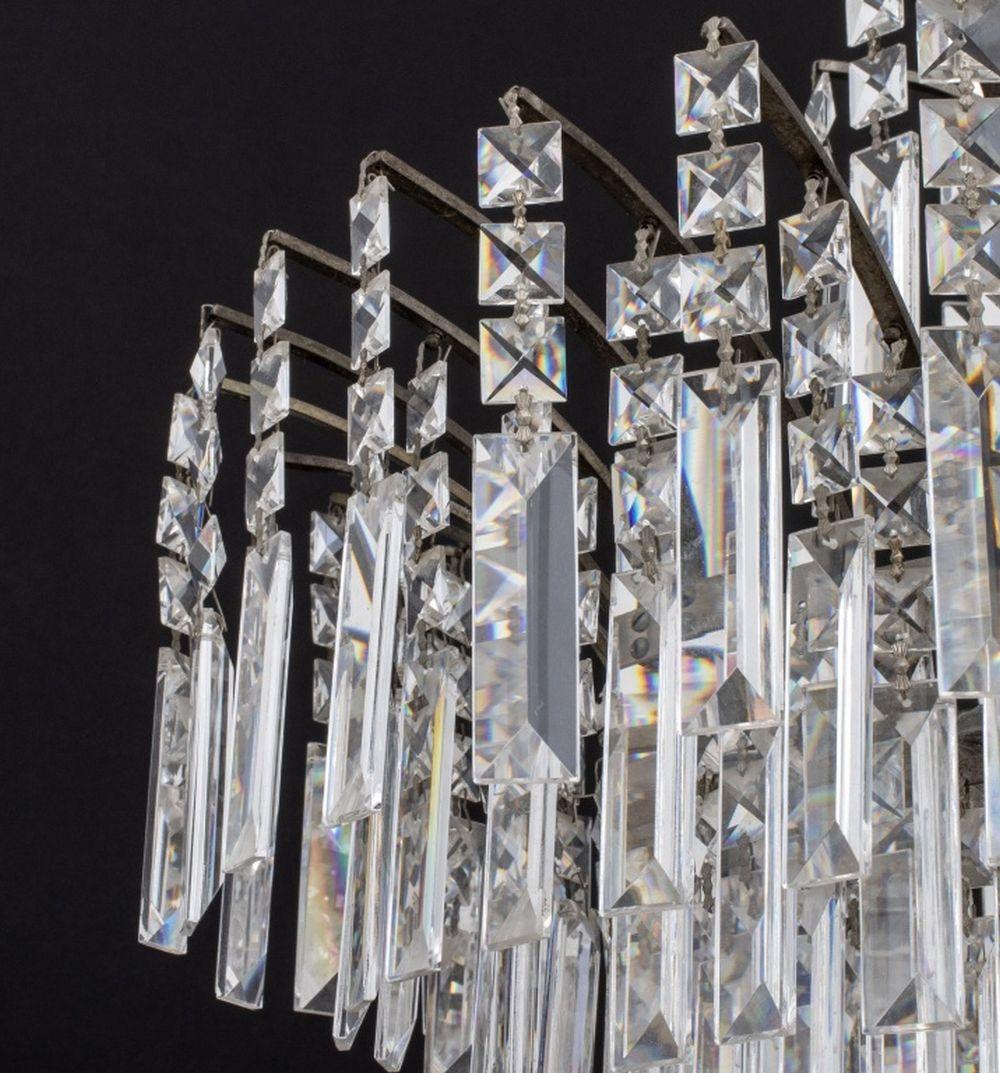 Art Deco Style Cut-Crystal Circular Chandelier For Sale 3