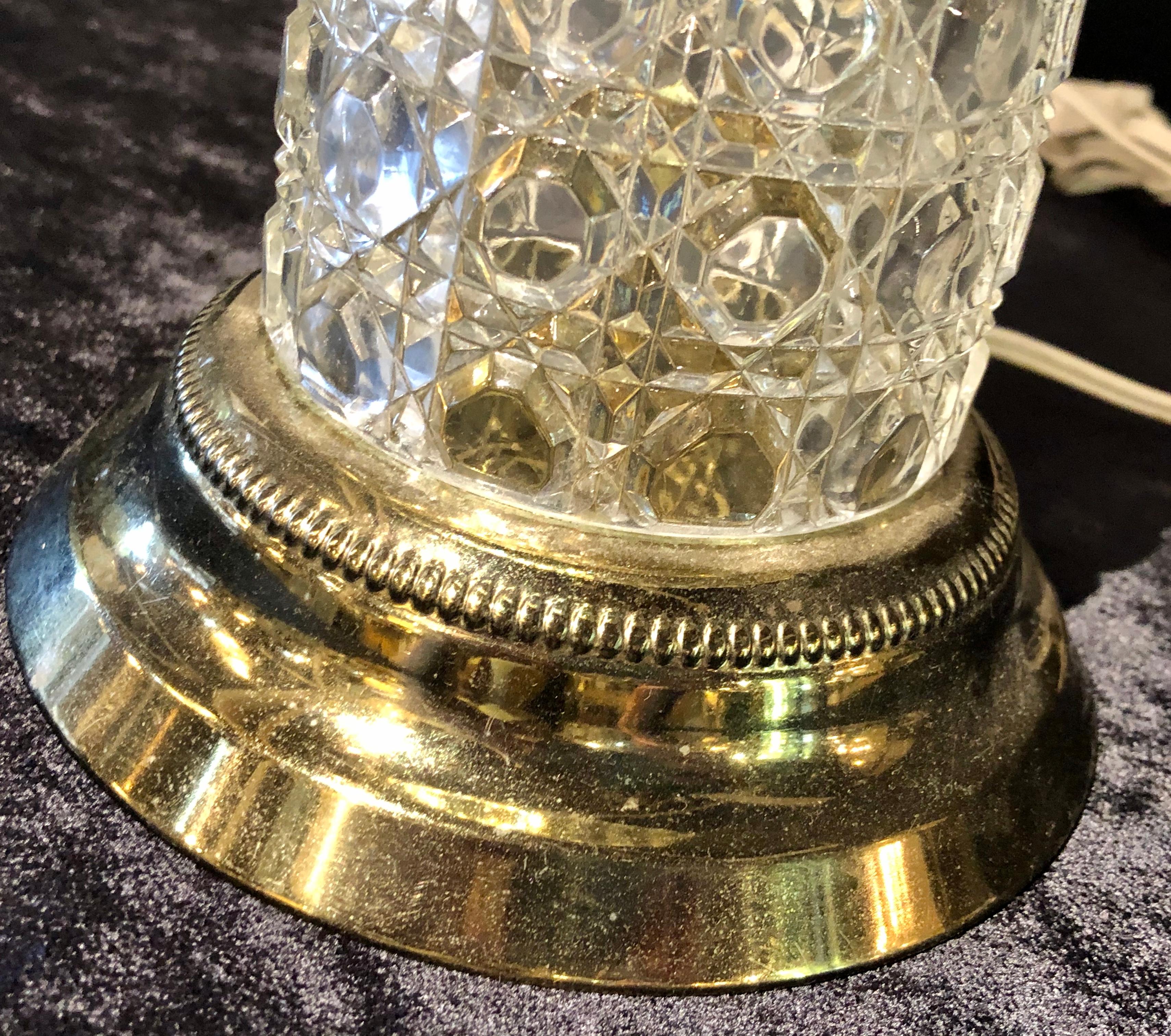 Art Deco Style Cut Crystal Dome Shaped Desk Lamp For Sale 2