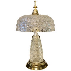 Art Deco Style Cut Crystal Dome Shaped Desk Lamp