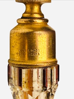 Art Deco Style Czechoslovakian Cut Crystal Pair Of Scent /Perfume Bottles