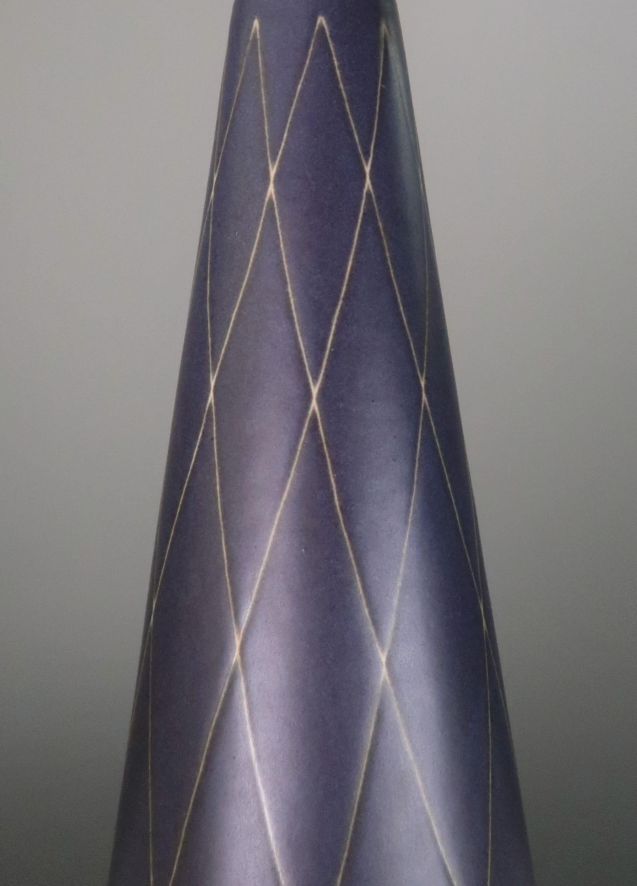 Art Deco Graphite Ceramic Lamp by Michael Andersen, 1950s In Good Condition For Sale In Copenhagen, DK