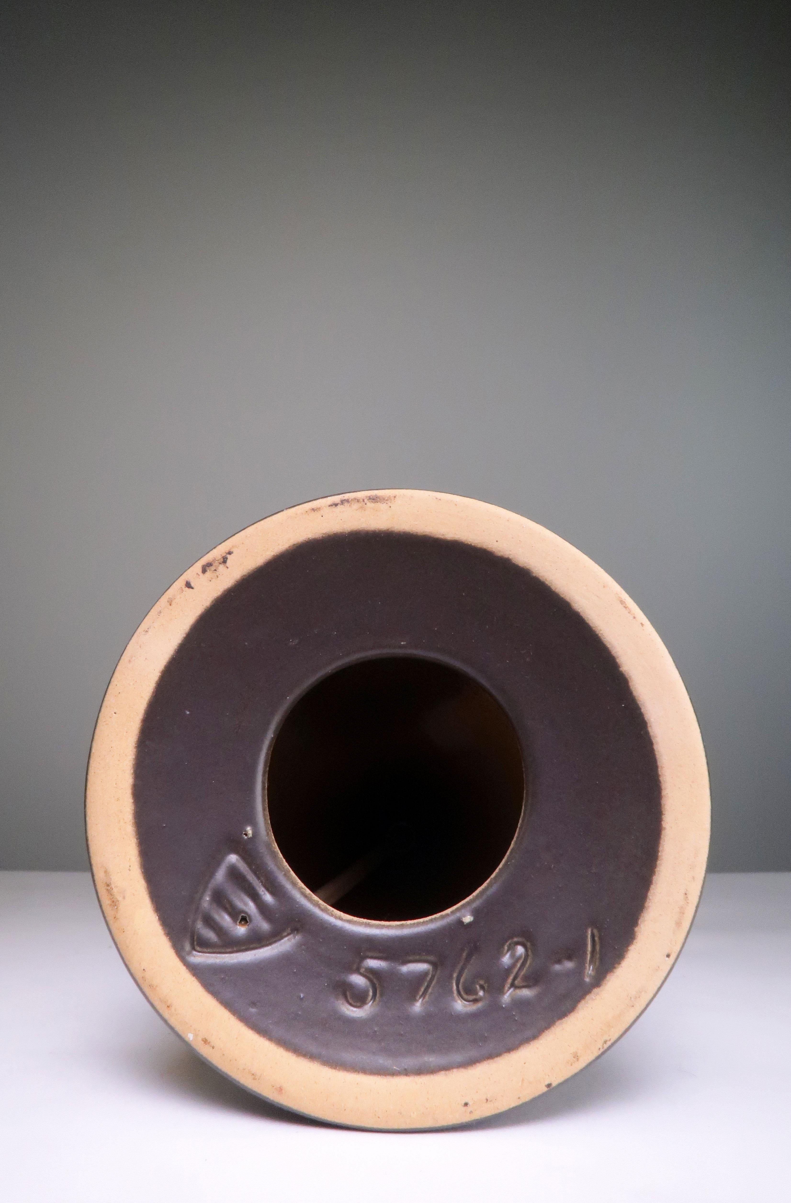 Art Deco Graphite Ceramic Lamp by Michael Andersen, 1950s For Sale 1