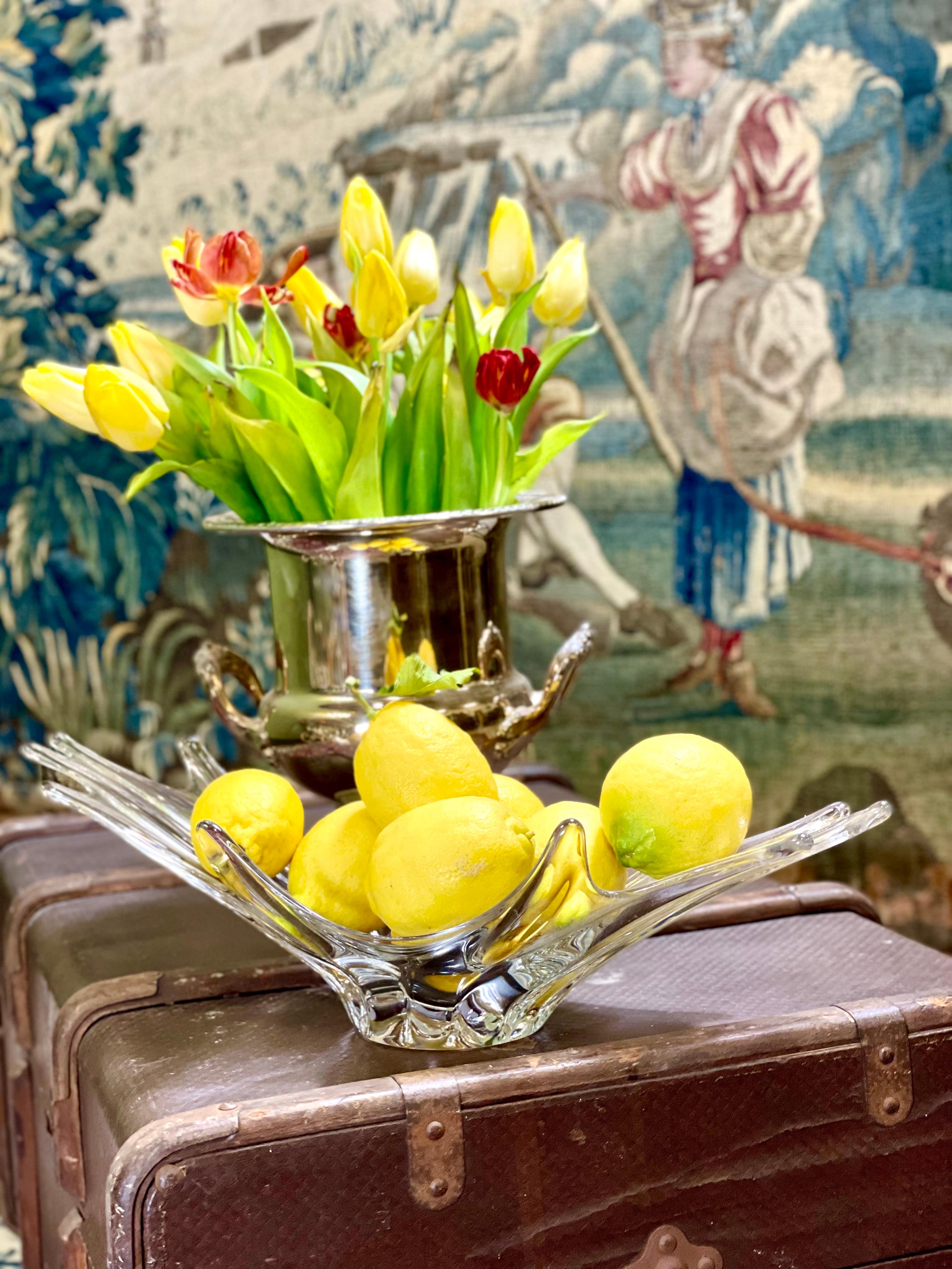 Plat à fruits en cristal Daum de style Art Déco Bon état - En vente à LA CIOTAT, FR