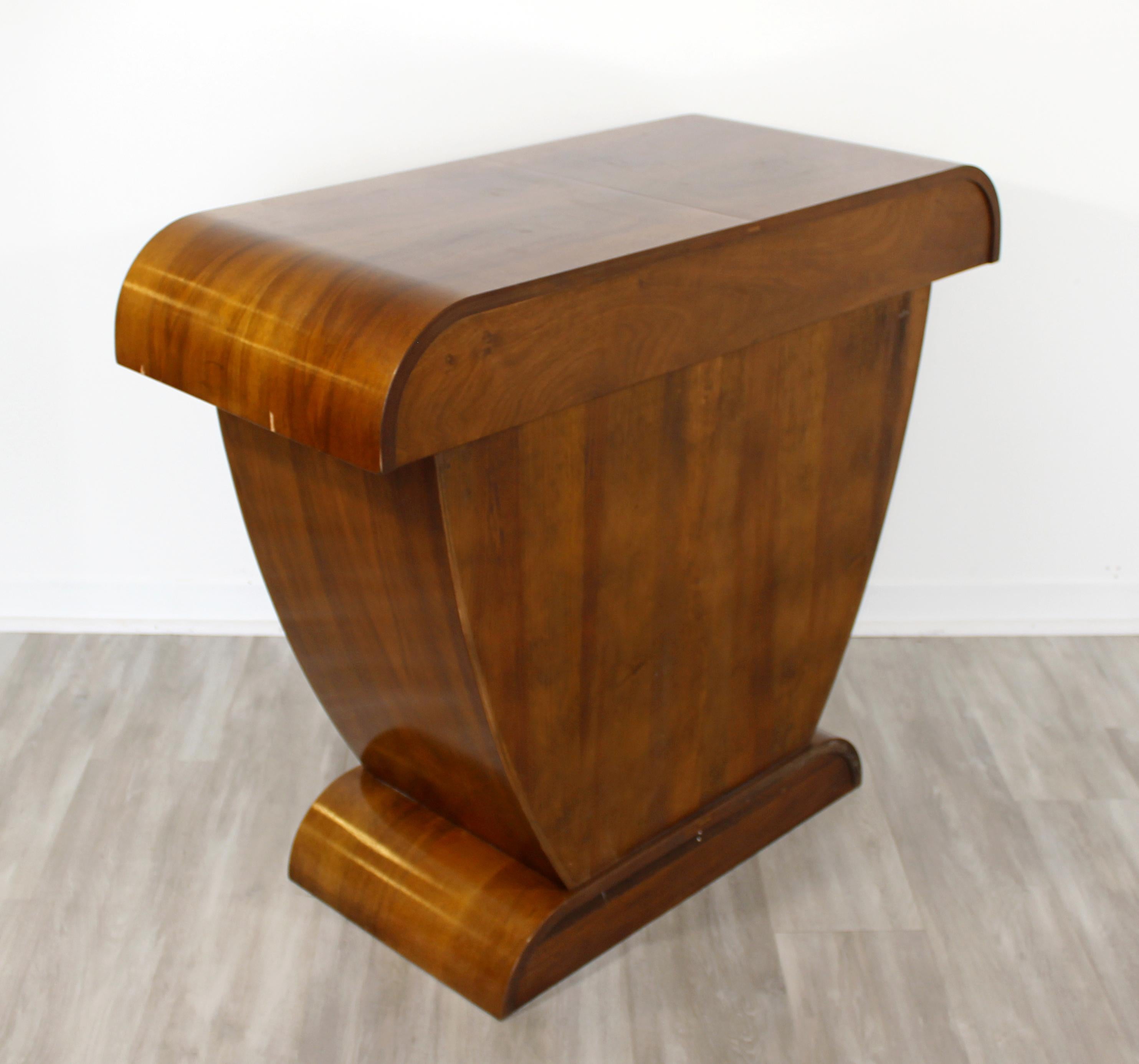 Art Deco Style De Bournais Sculptural Custom Cherrywood Console Cabinet Table 1