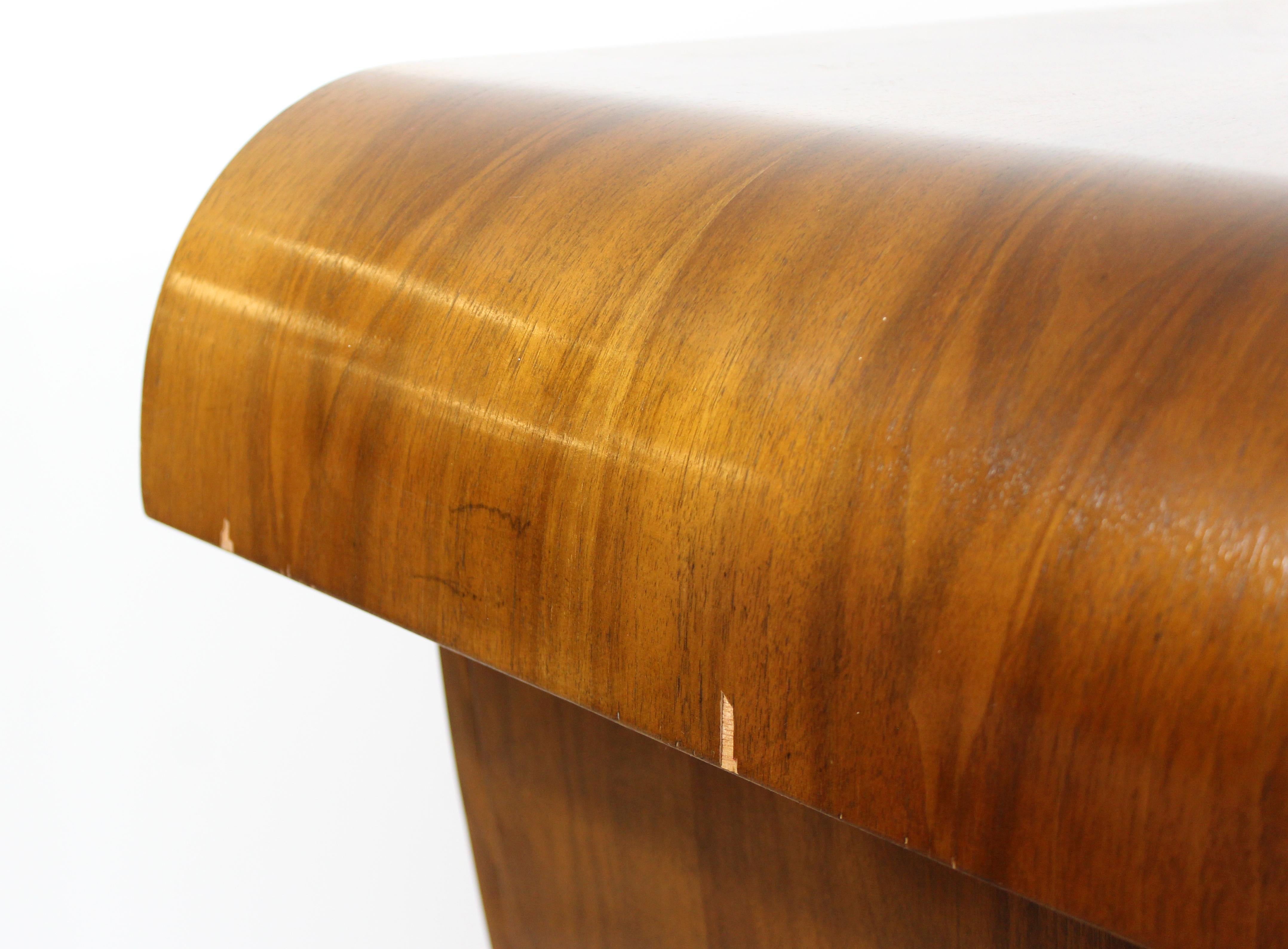 Art Deco Style De Bournais Sculptural Custom Cherrywood Console Cabinet Table 2