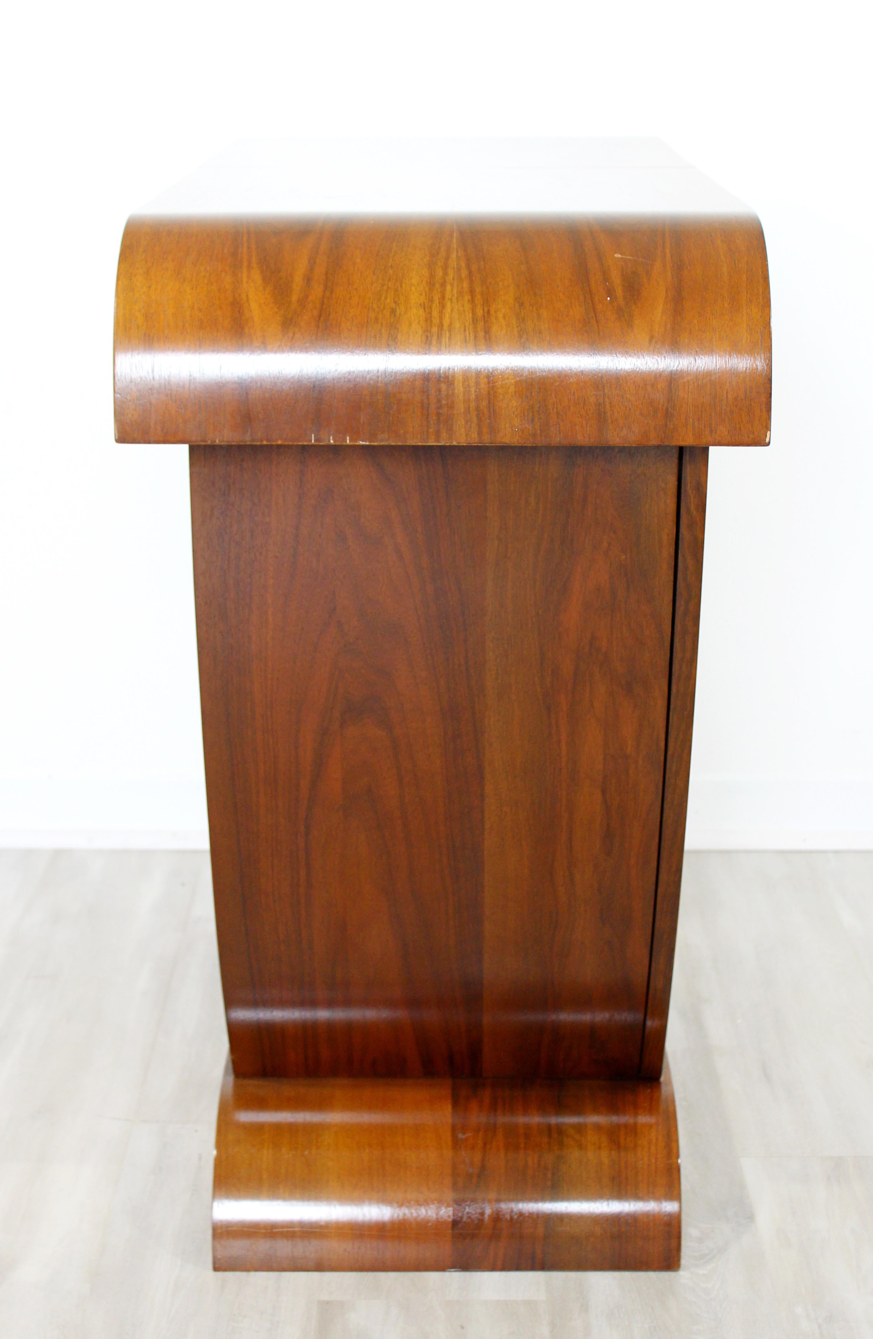Wood Art Deco Style De Bournais Sculptural Custom Cherrywood Console Cabinet Table