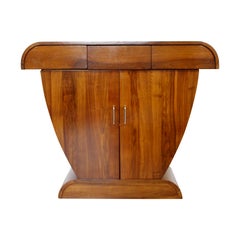 Art Deco Style De Bournais Sculptural Custom Cherrywood Console Cabinet Table
