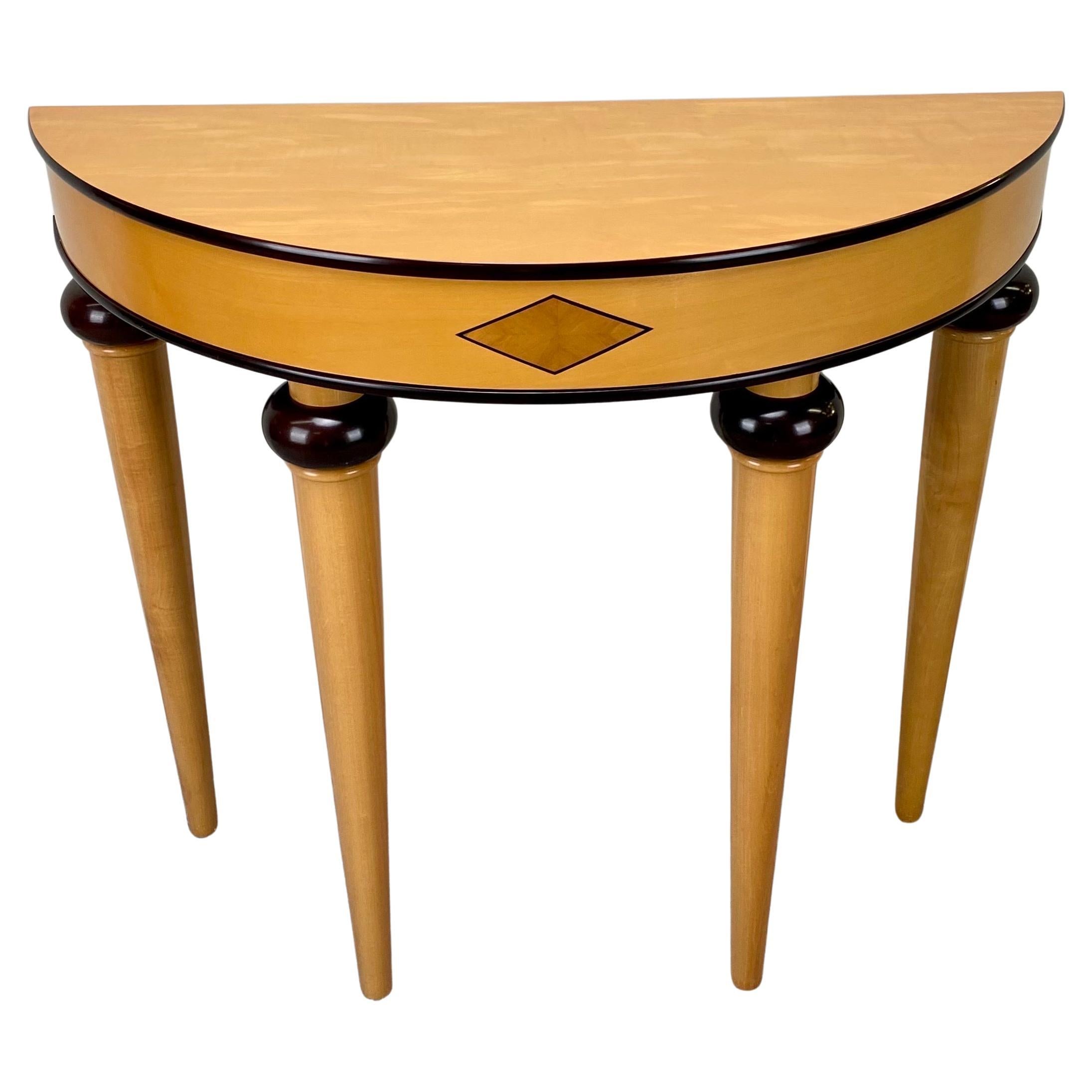 Art Deco Style Demi-Lune Console Table For Sale