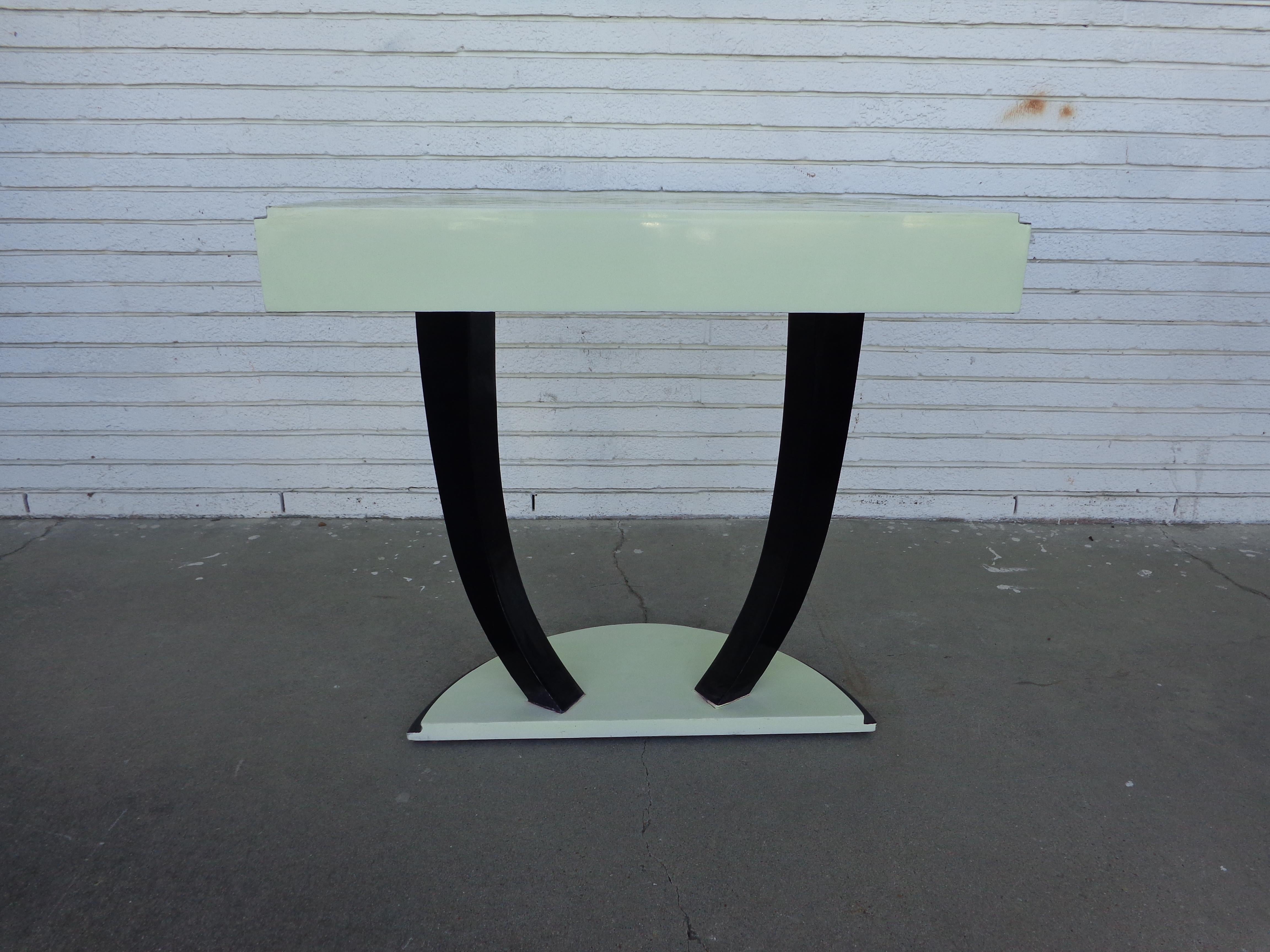 Art Deco Style Demilune Console Table In Good Condition In Pasadena, TX