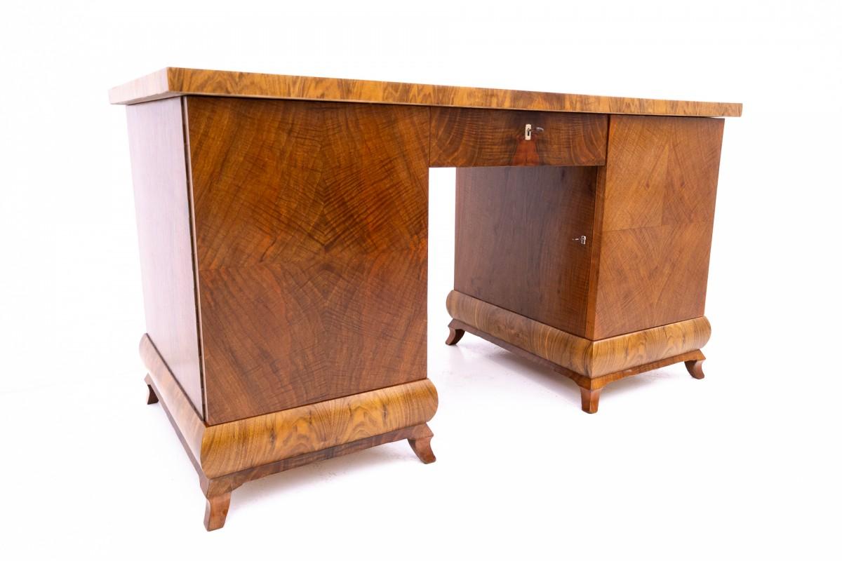 Scrivania in stile Art Déco, Polonia, anni '40. In condizioni buone in vendita a Chorzów, PL