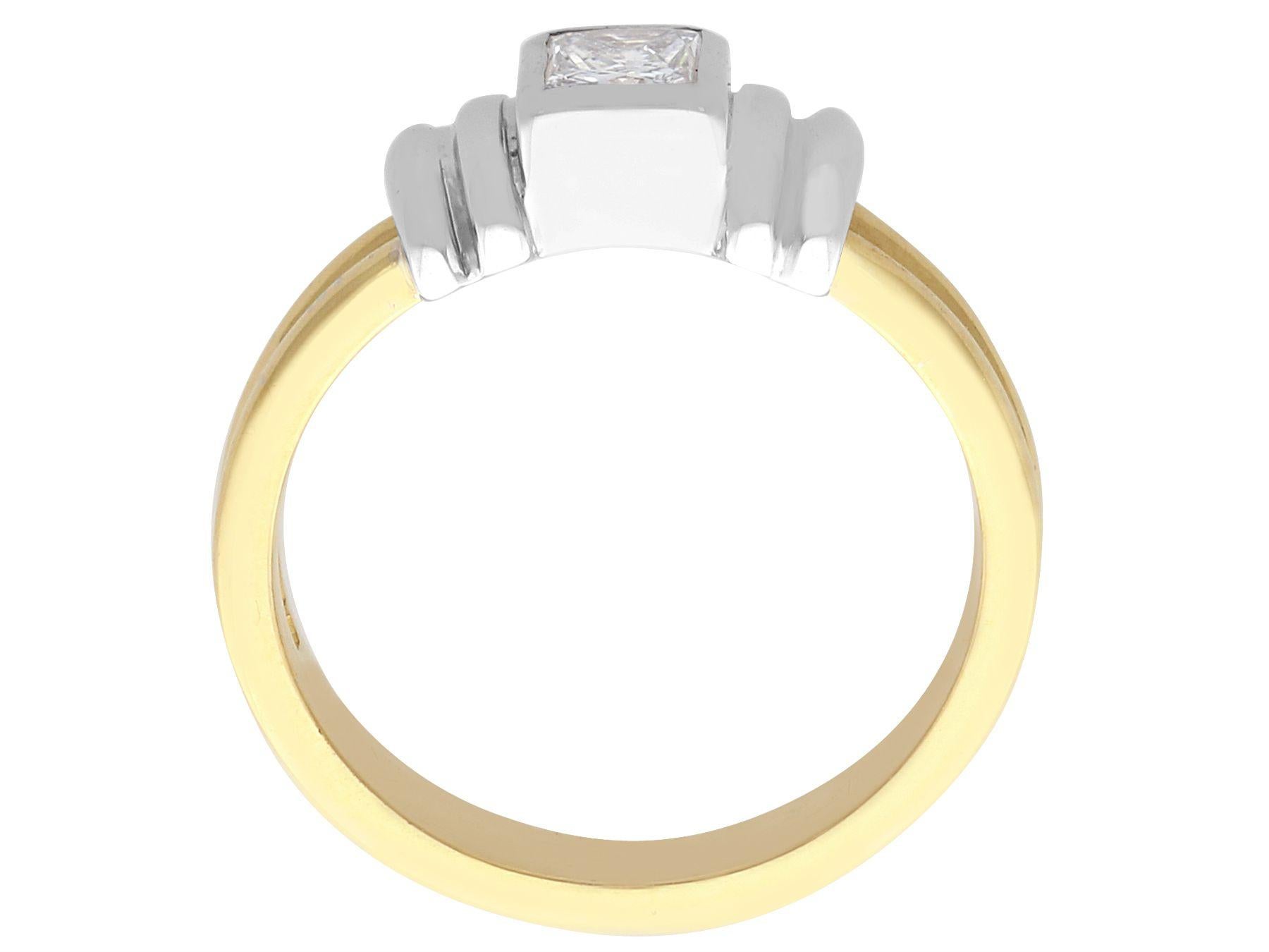 Art Deco Style Diamond and Gold Solitaire Ring For Sale 1