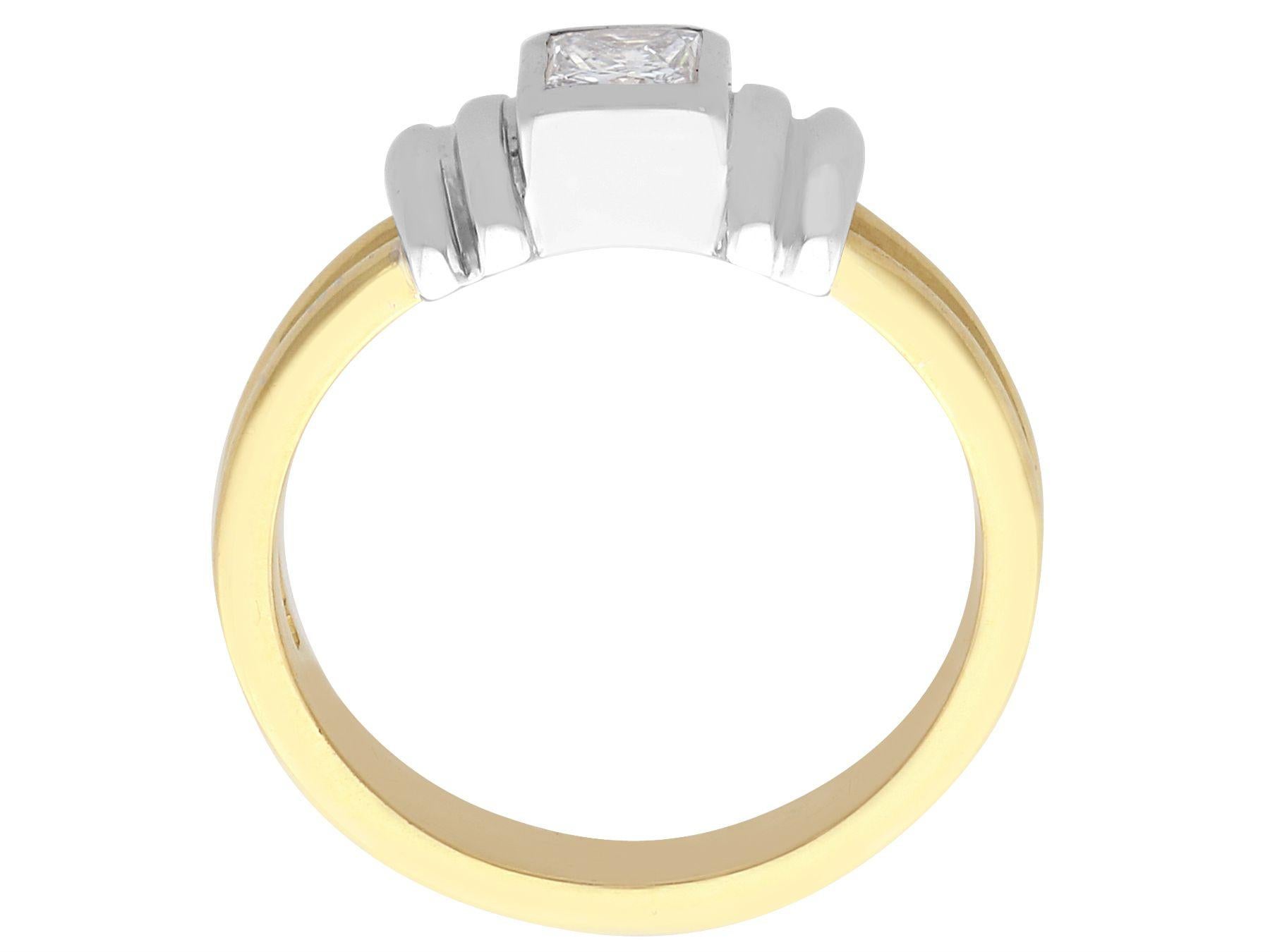 Art Deco Style Diamond and Gold Solitaire Engagement Ring For Sale 1
