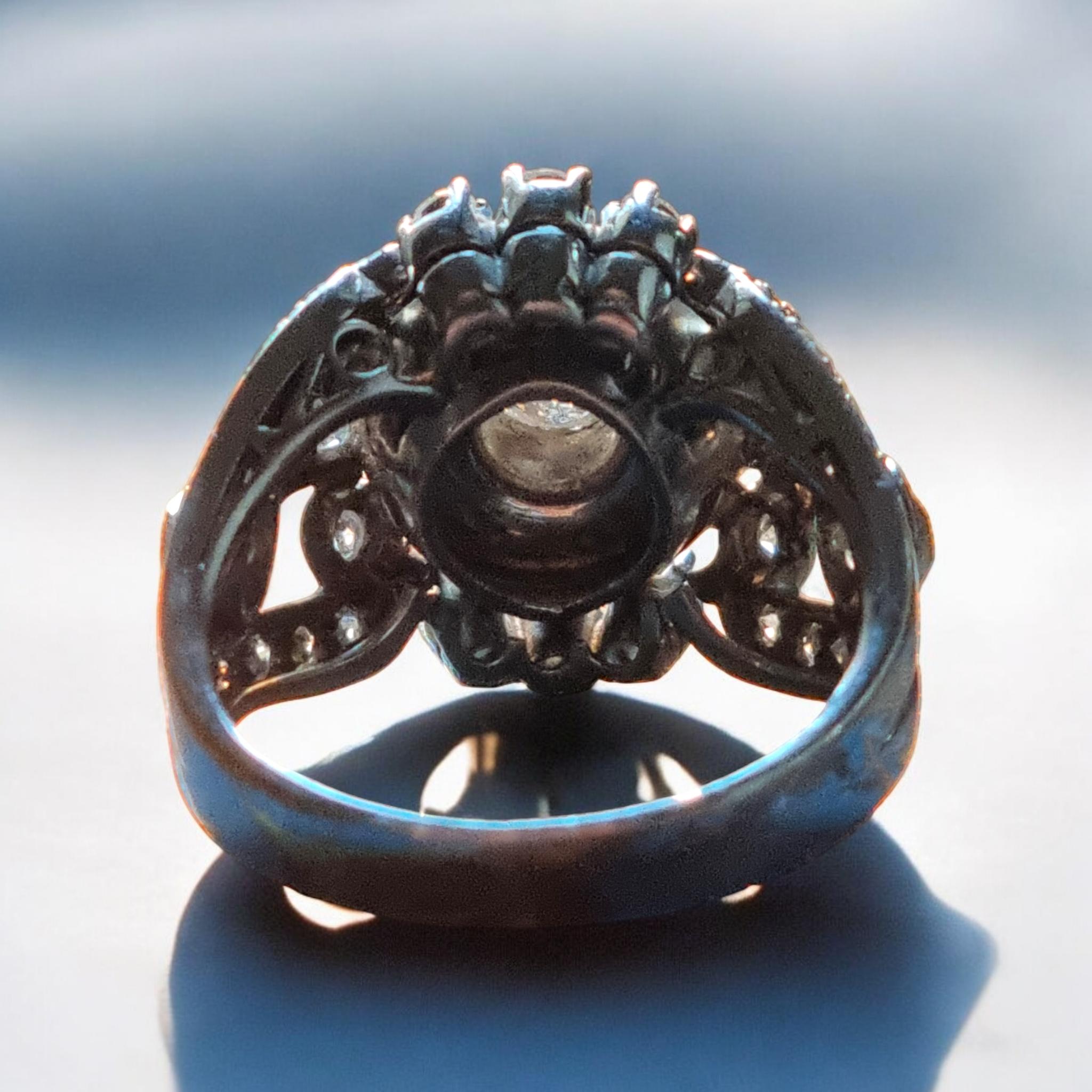 Anello in platino con diamanti e onice in stile Art Déco in vendita 5