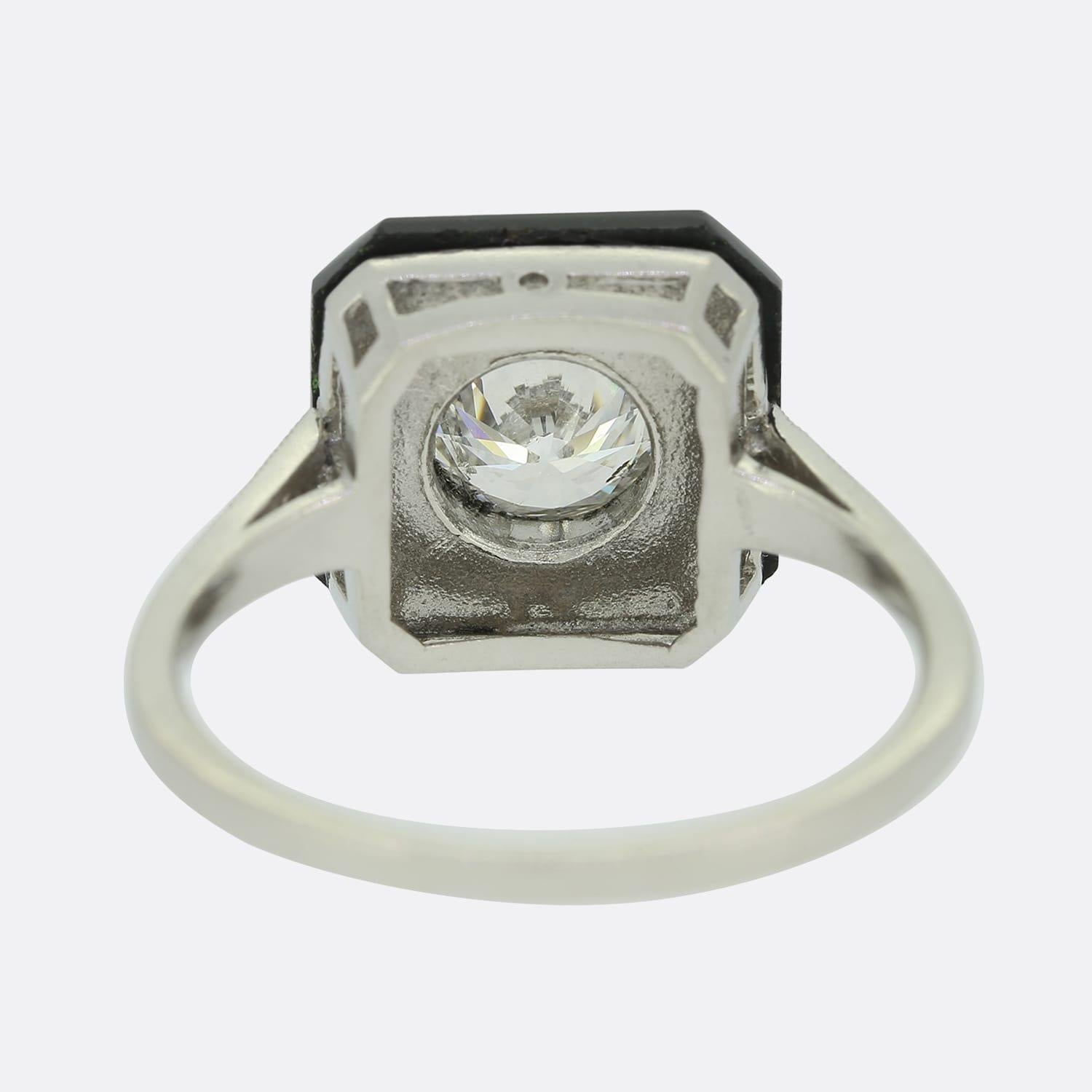 Art Deco Style Diamond and Onyx Ring In Good Condition For Sale In London, GB