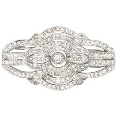 Art Deco Style Diamond Brooch 2.50 Carat, Italy