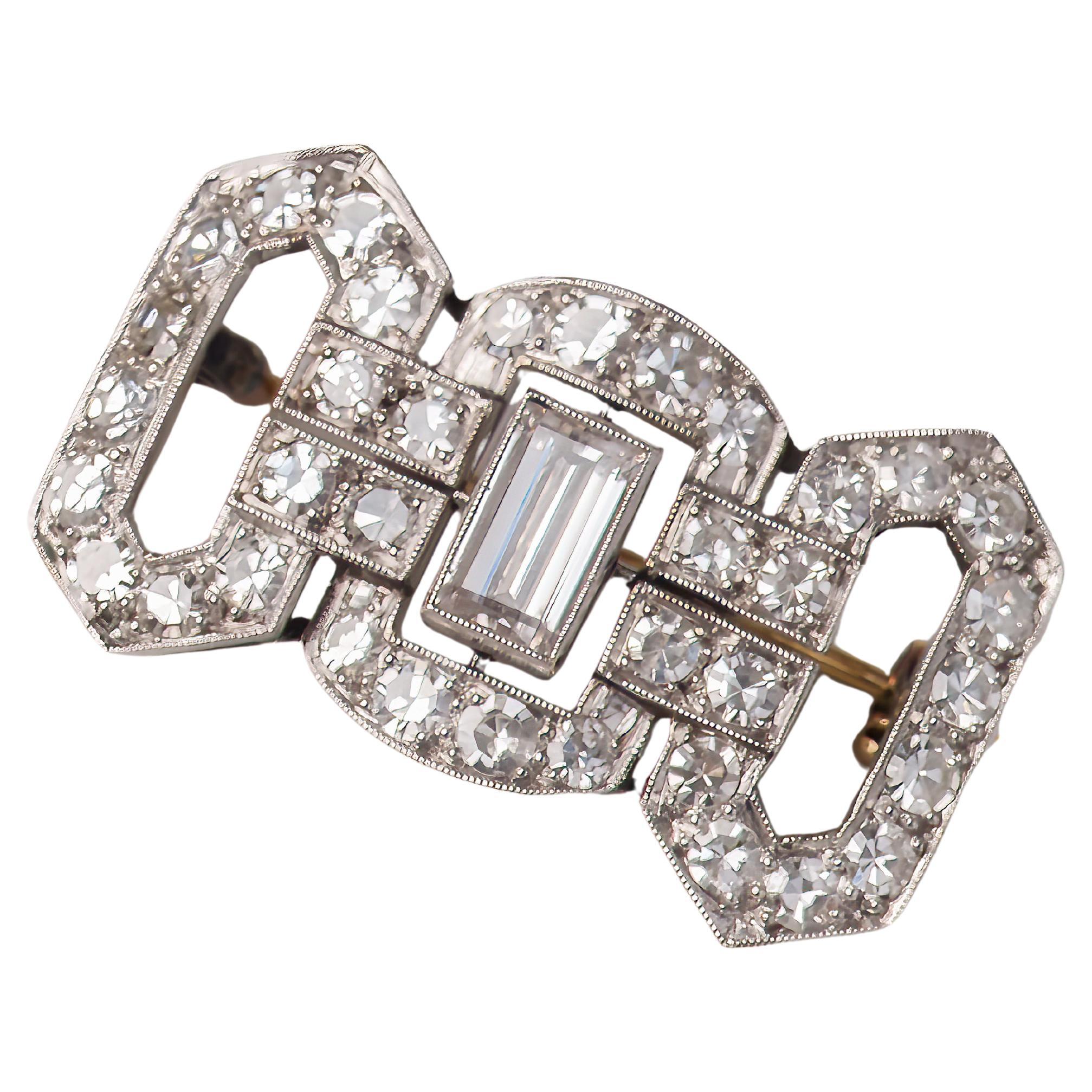 Art Deco Stil Diamant-Brosche