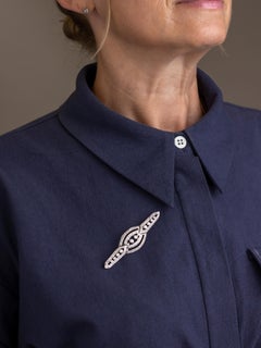 Art Deco Style Diamond Brooch in 18 Karat White Gold