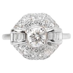 Diamant-Cluster-Ring im Art-Déco-Stil, um die 2000er Jahre